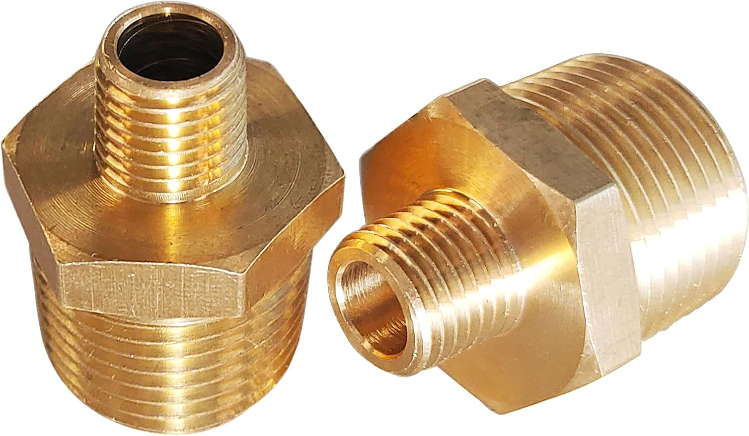 2pcs 3/4″ NPT x 1/4″ NPT Brass Nipple, 3/4 to 1/4 Adapter Fitting Reducing Solid