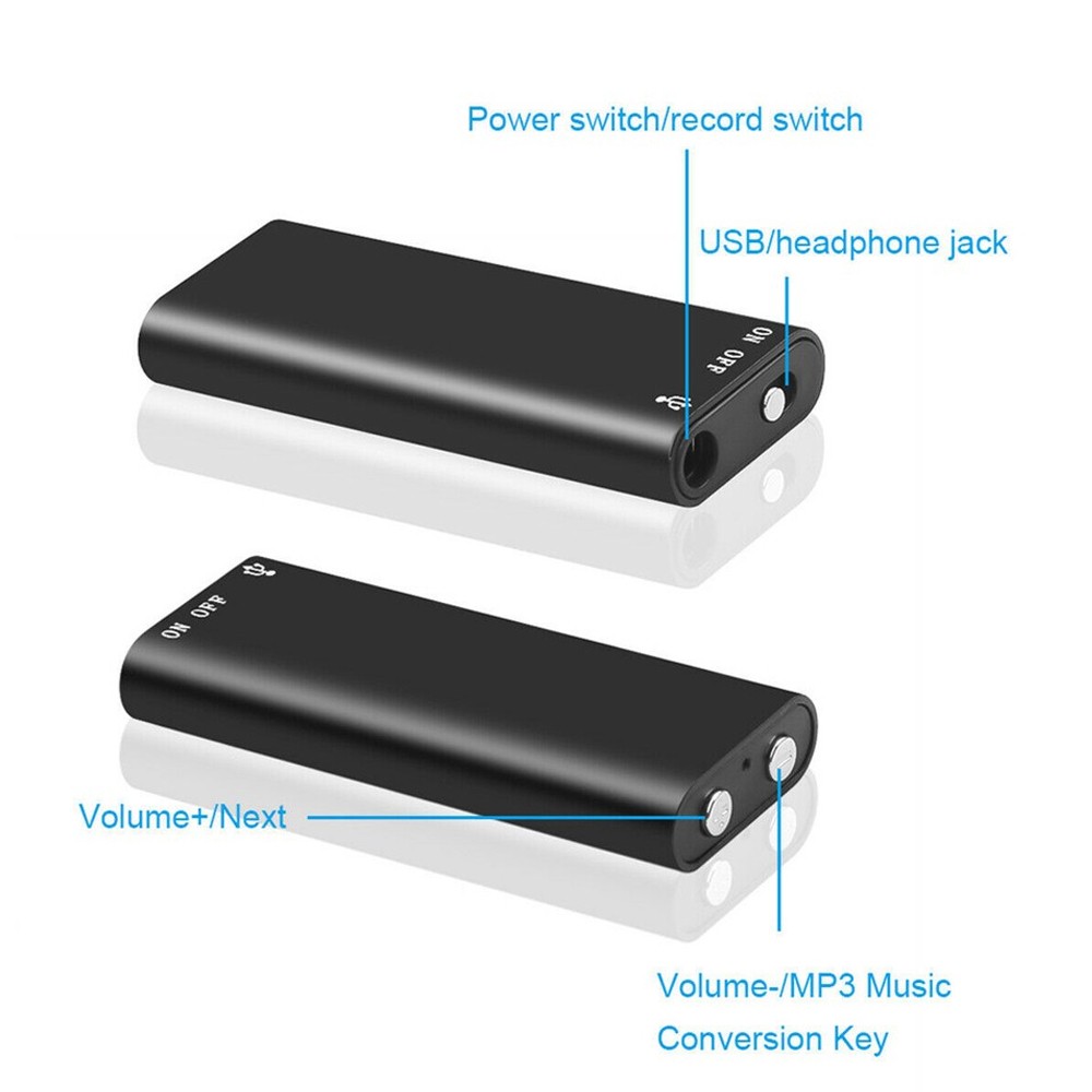 2X Mini Spy Audio Recorder Voice Listening Device 96 Hours 8/16GB Bug Recording