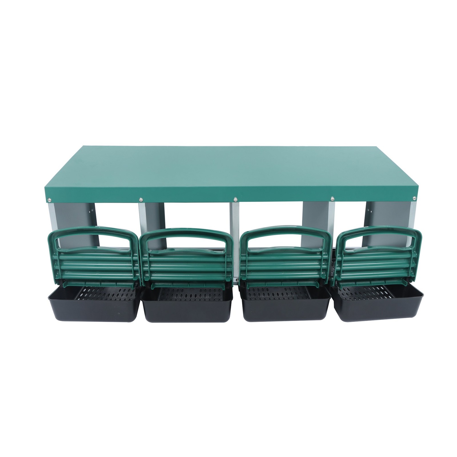 4 Holes Rollout Egg Collection Green Chicken Nest Box Hen Laying Nest Boxes Coop