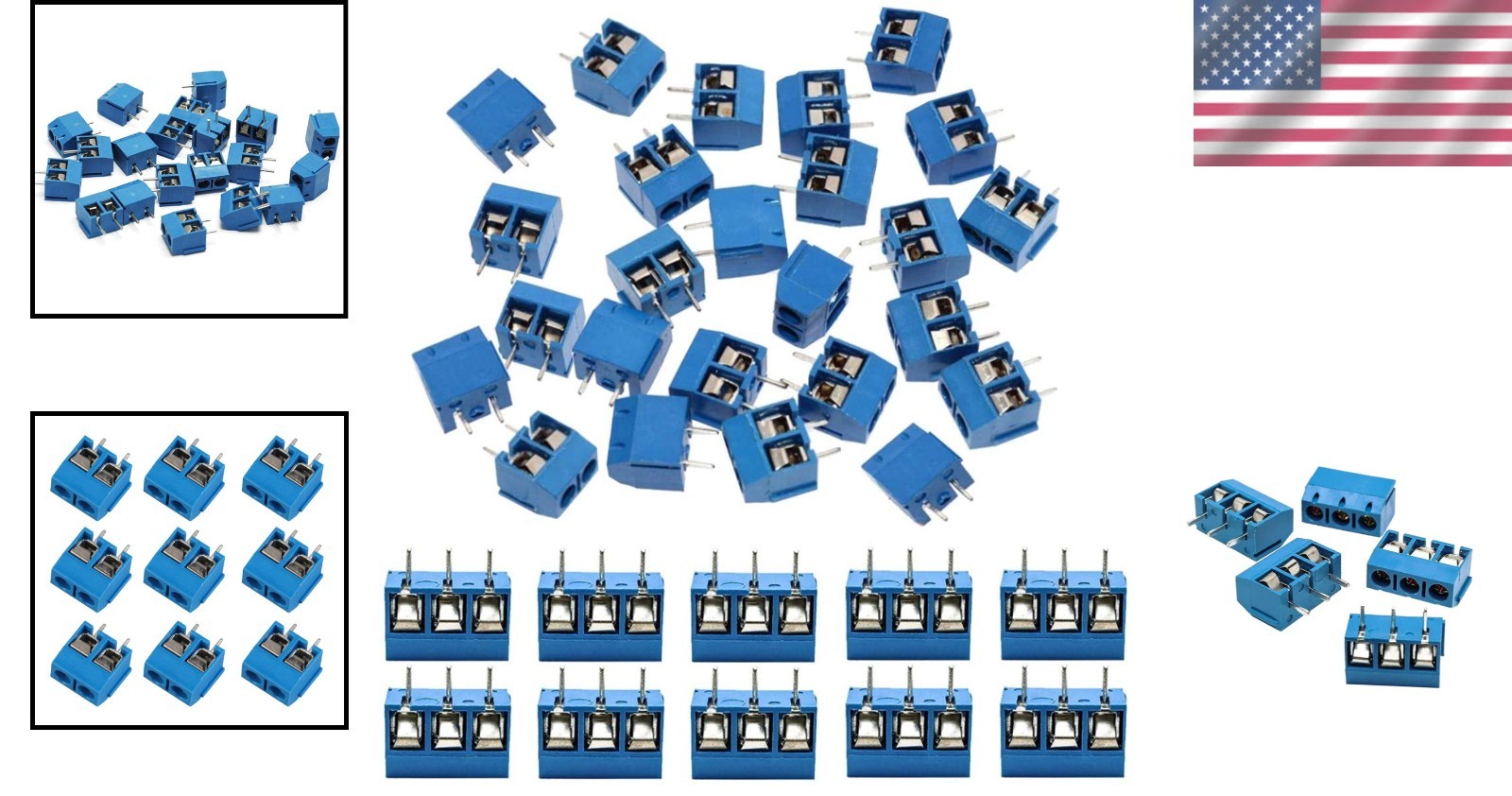 60pcs 5mm Pitch 2 & 3 Pin PCB Mount Terminal Block Connectors for Arduino