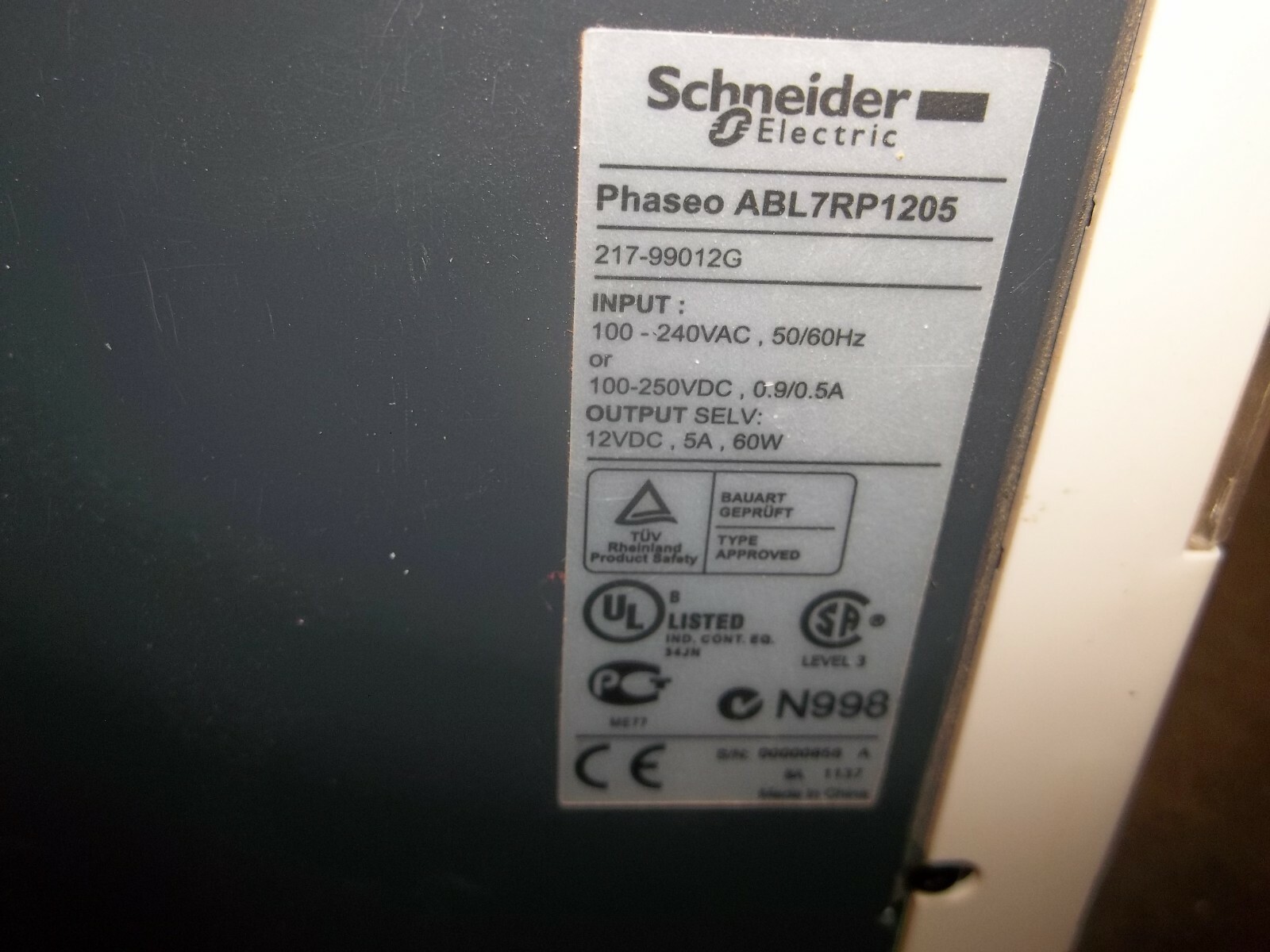 ABL7RP1205 POWER SUPPLY 100-240 VAC 50/60HZ (277-1) US Free TAX