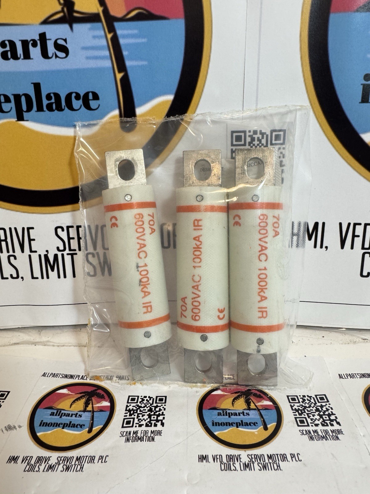 Kit 3 Pcs Mersen A60X70-4TI 70A 600VAC High Speed Fuse Amp-Trap A60X New Sealed
