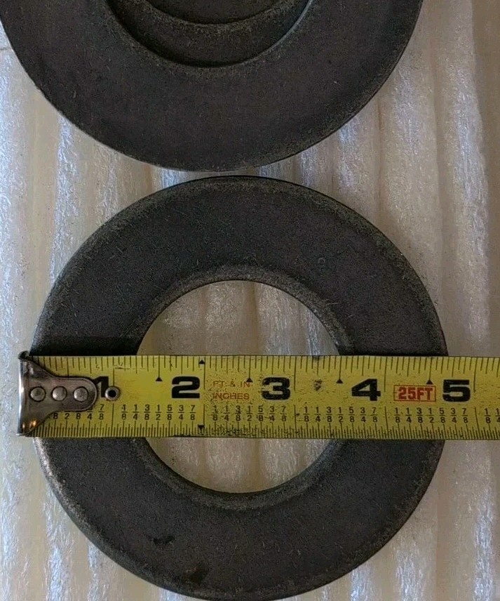 Lot Of 10 – 4.75″ OD, 2.25″ ID. Galvanized Steel Flat Washers. Ea washer Is 11oz