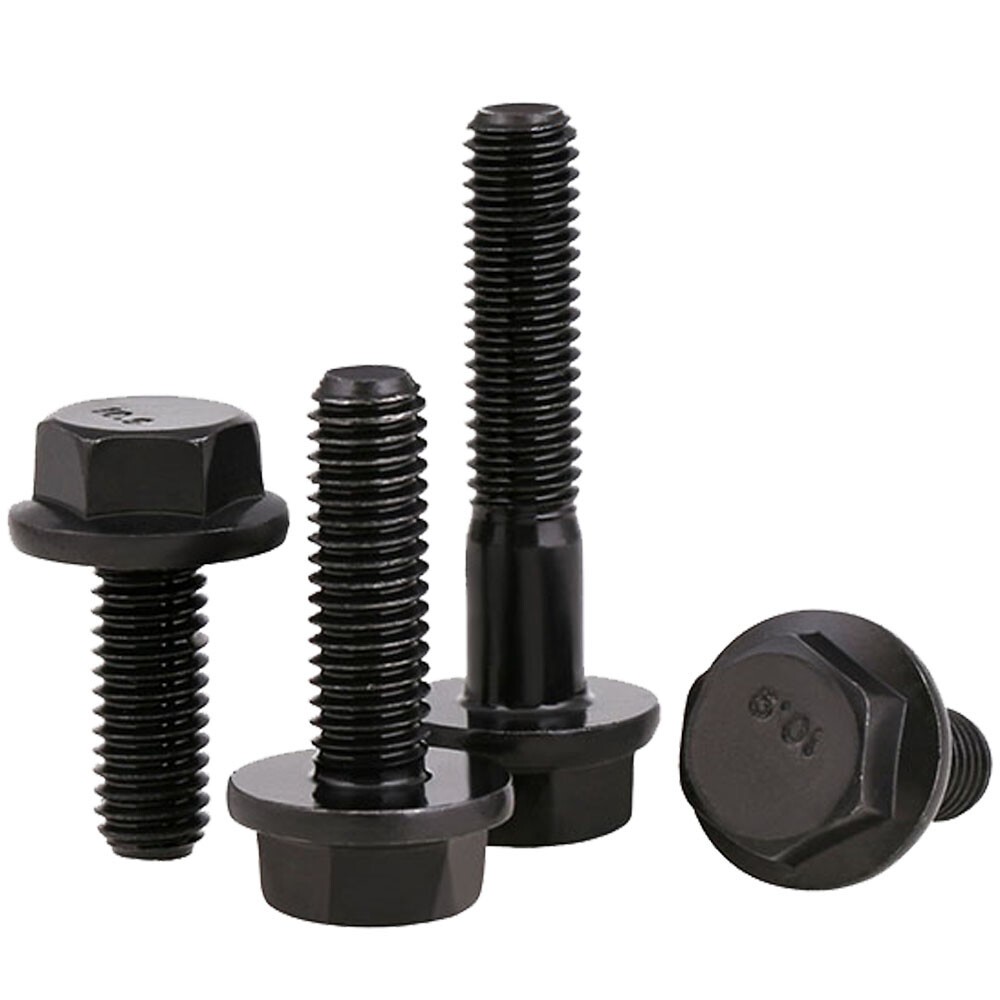 M12 – 1.25 Fine Thread Grade 10.9 Hex Head Flange Screws Frame Bolts Black Oxide