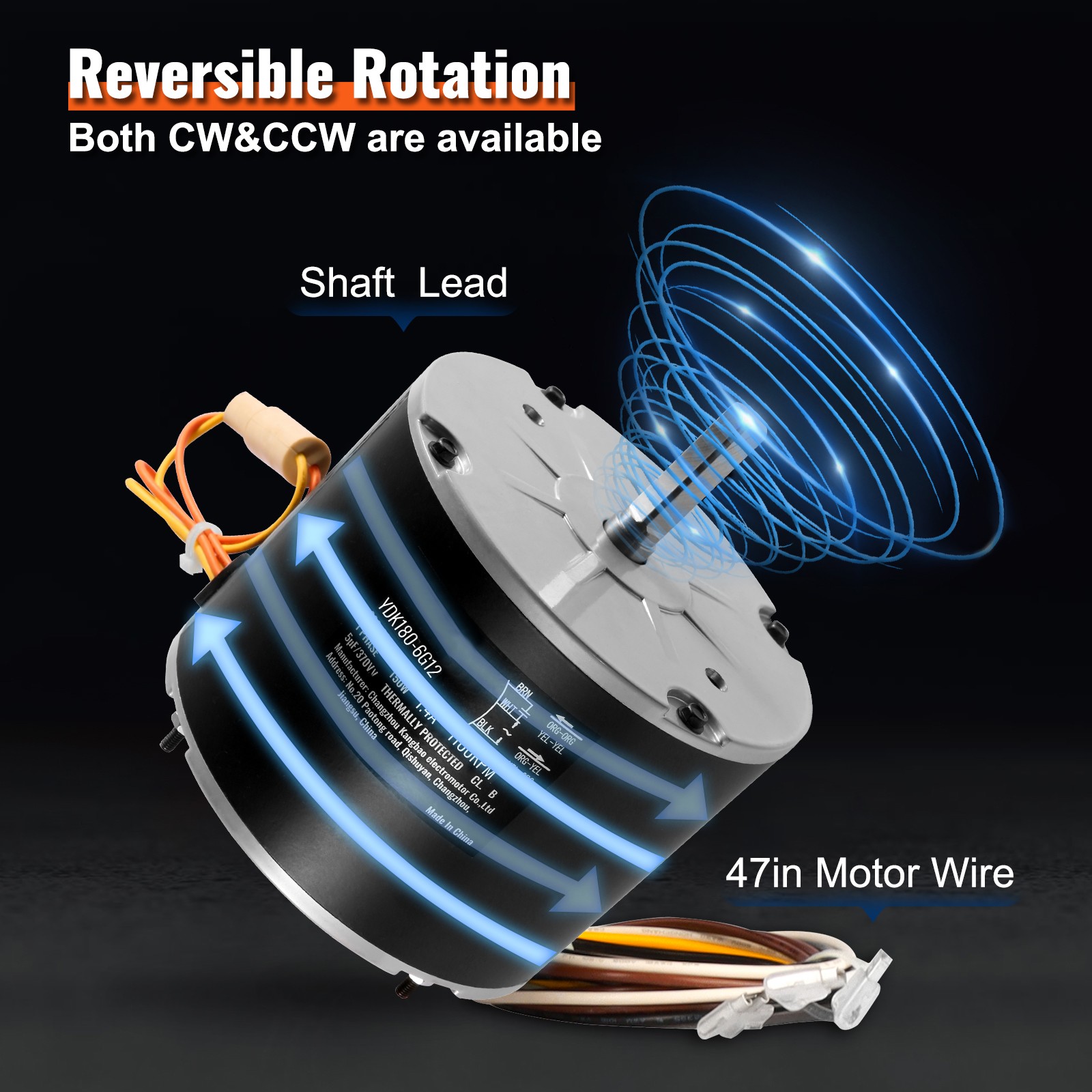 Uimoso Condenser Fan Motor 1/4HP 1100RPM 208-230V Replacement Unit