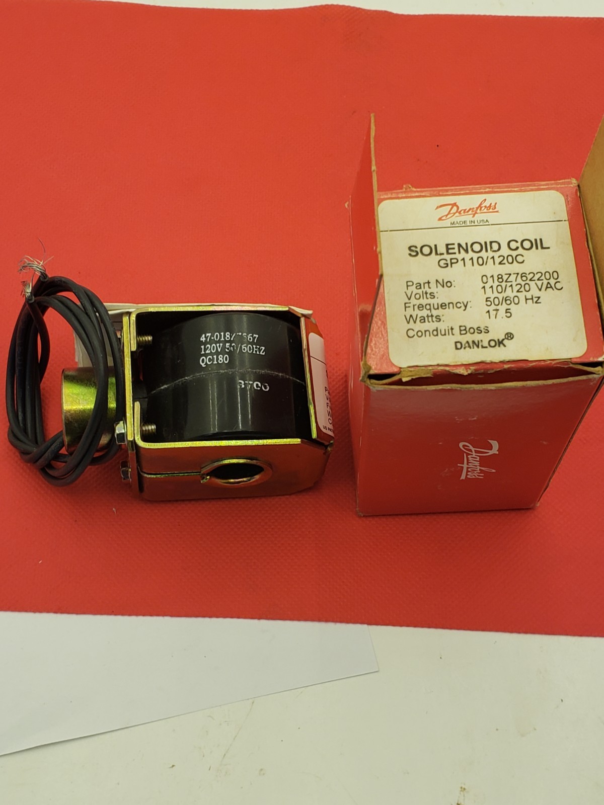 DANNFOSS 018Z762200 GP110/120 110/120 VAC 50/60HZ 17.5W SOLENOID COIL NIB
