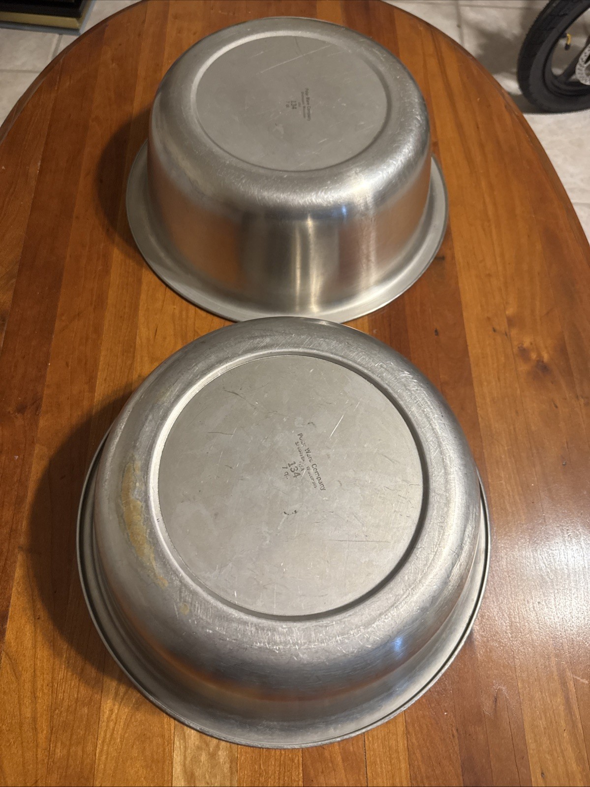 2 Surgical Bowls by Polar Ware Company 7 Qt Stainless Steel No. 134 Vintage USA