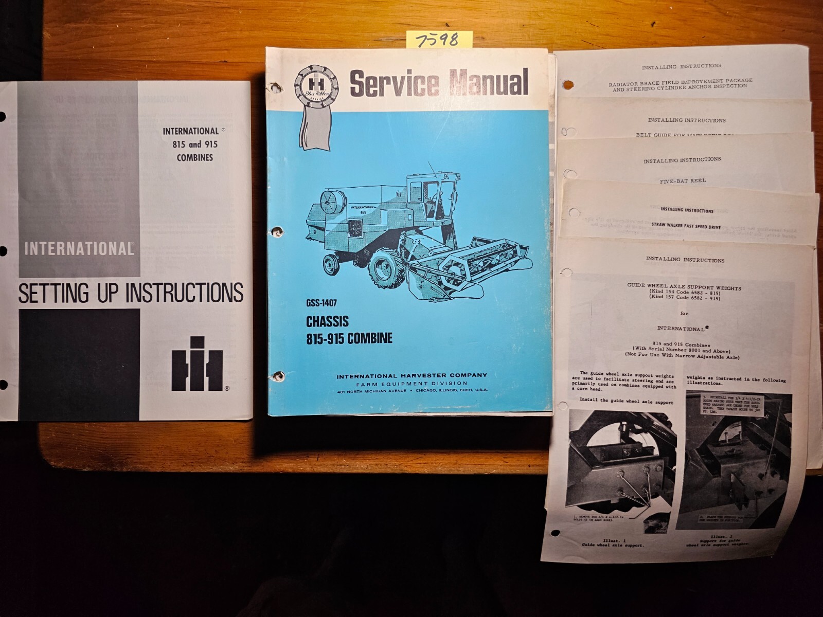 IH International Harvester 815 915 Combine Chassis Manual GSS-1407 1/71 to Rev4