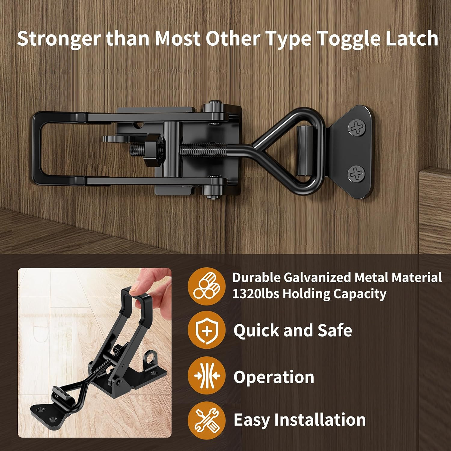 4Pack Heavy Duty Toggle Clamp Latch,4003 Style 1320Lbs Capacity Pull Clamp Black