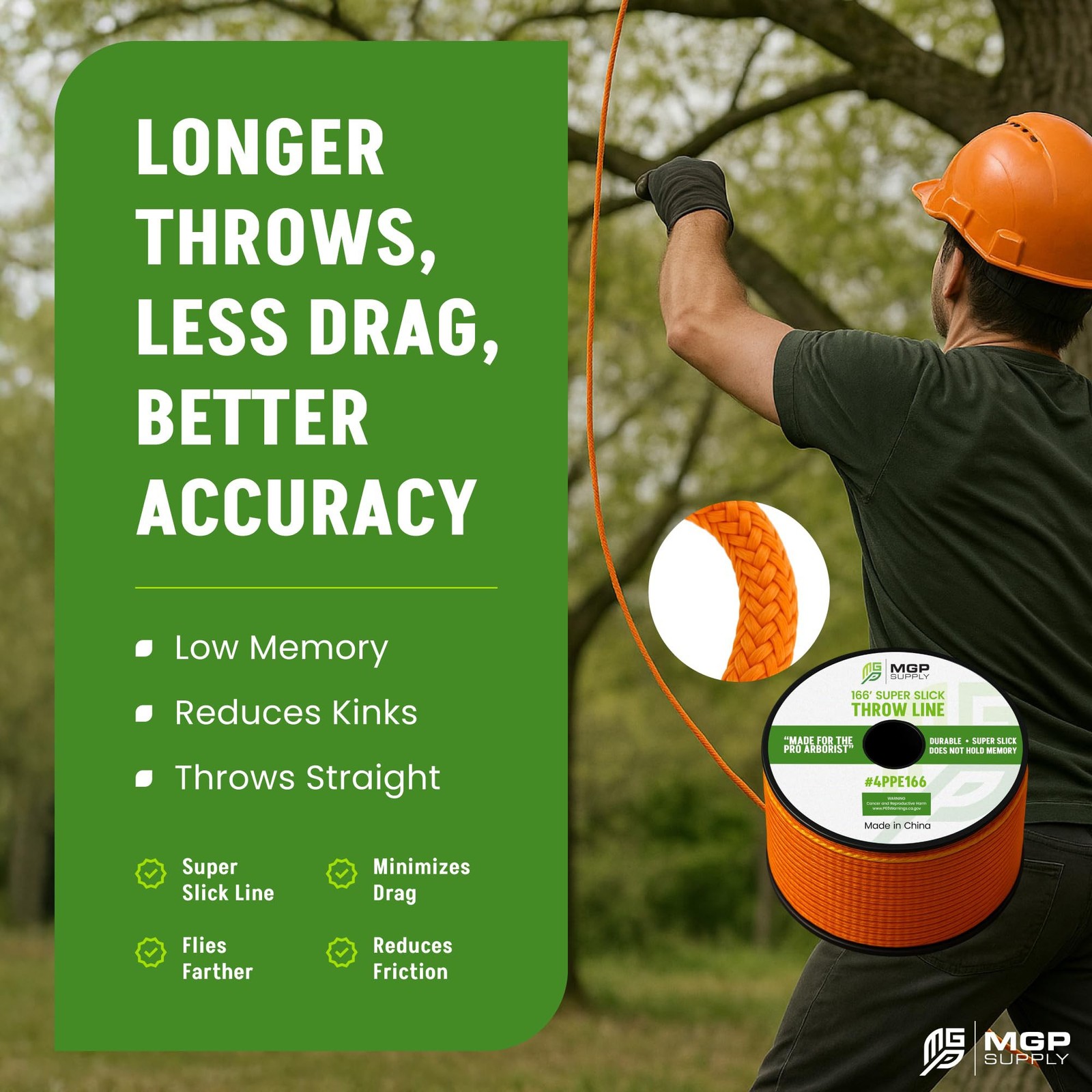 Arborist Throw Line Kit – Ultra Slick 100% Polyester Rope with 11 oz Weighted…