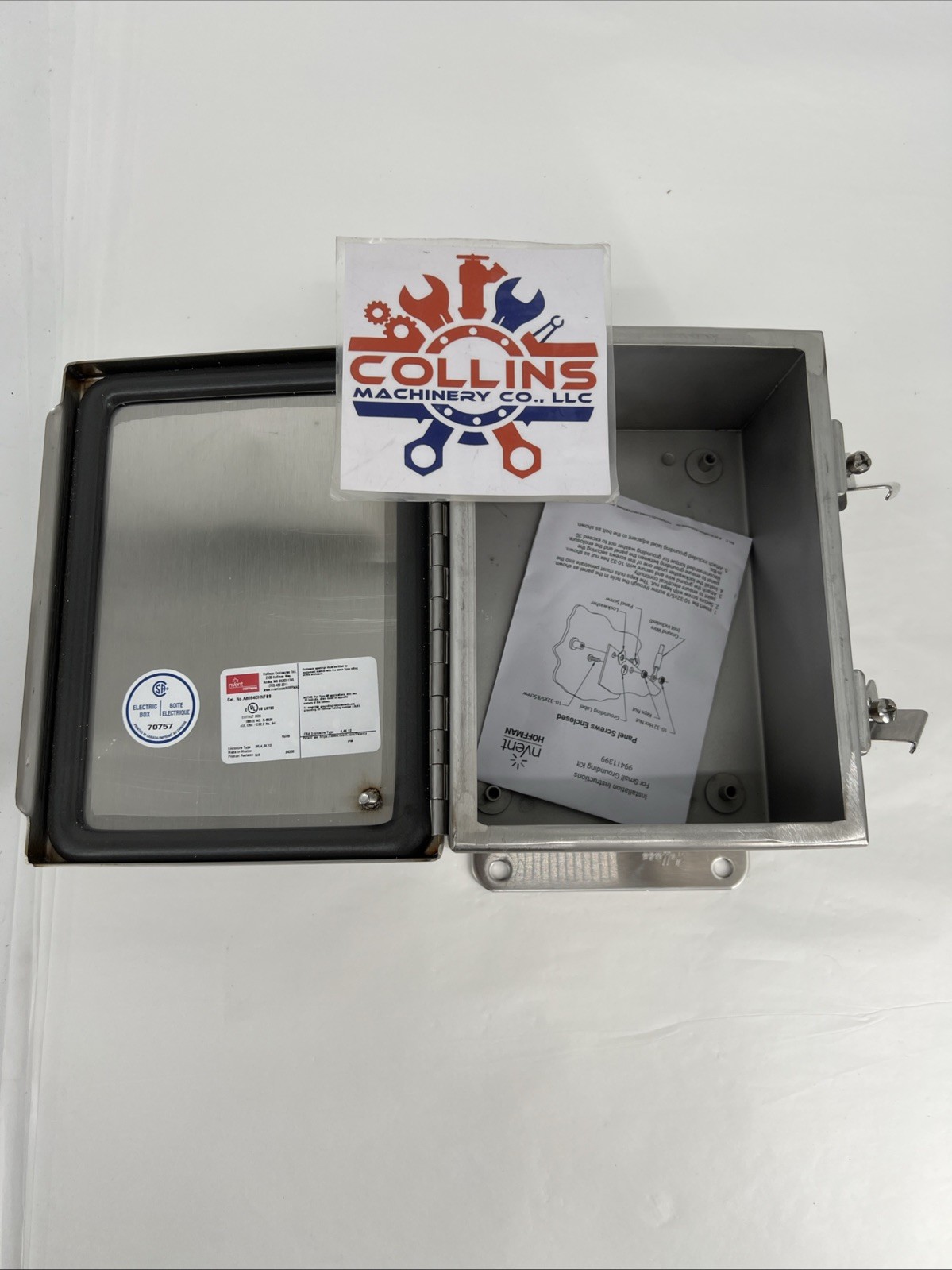 Nvent Hoffman A8064CHNFSS, SS JIC BOX, Type 4X, 8x6x4, Stainless 304, NEMA 3RX