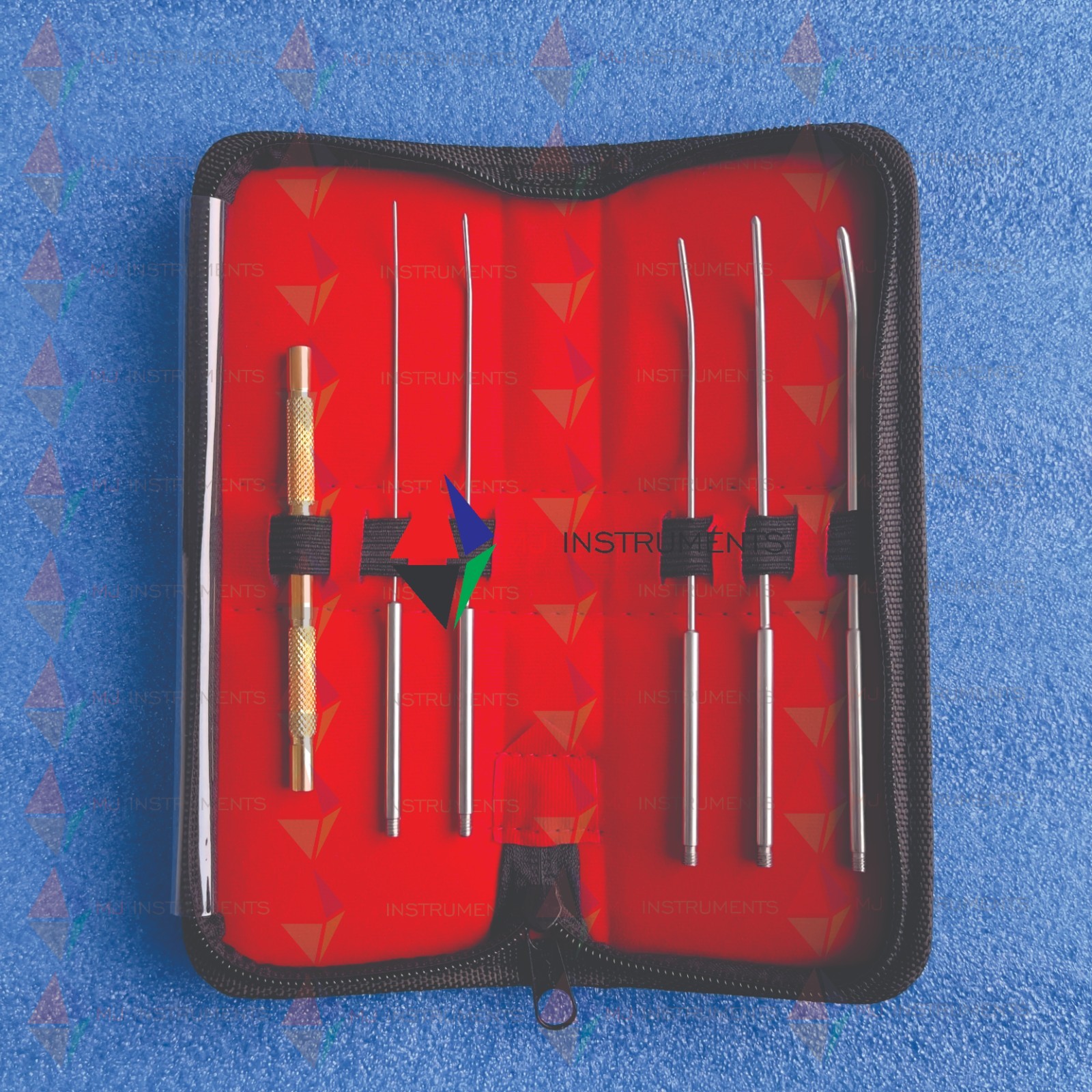 Mini Cervical Dilator Set (Set of 5 Pieces with Gold Handle) with Case