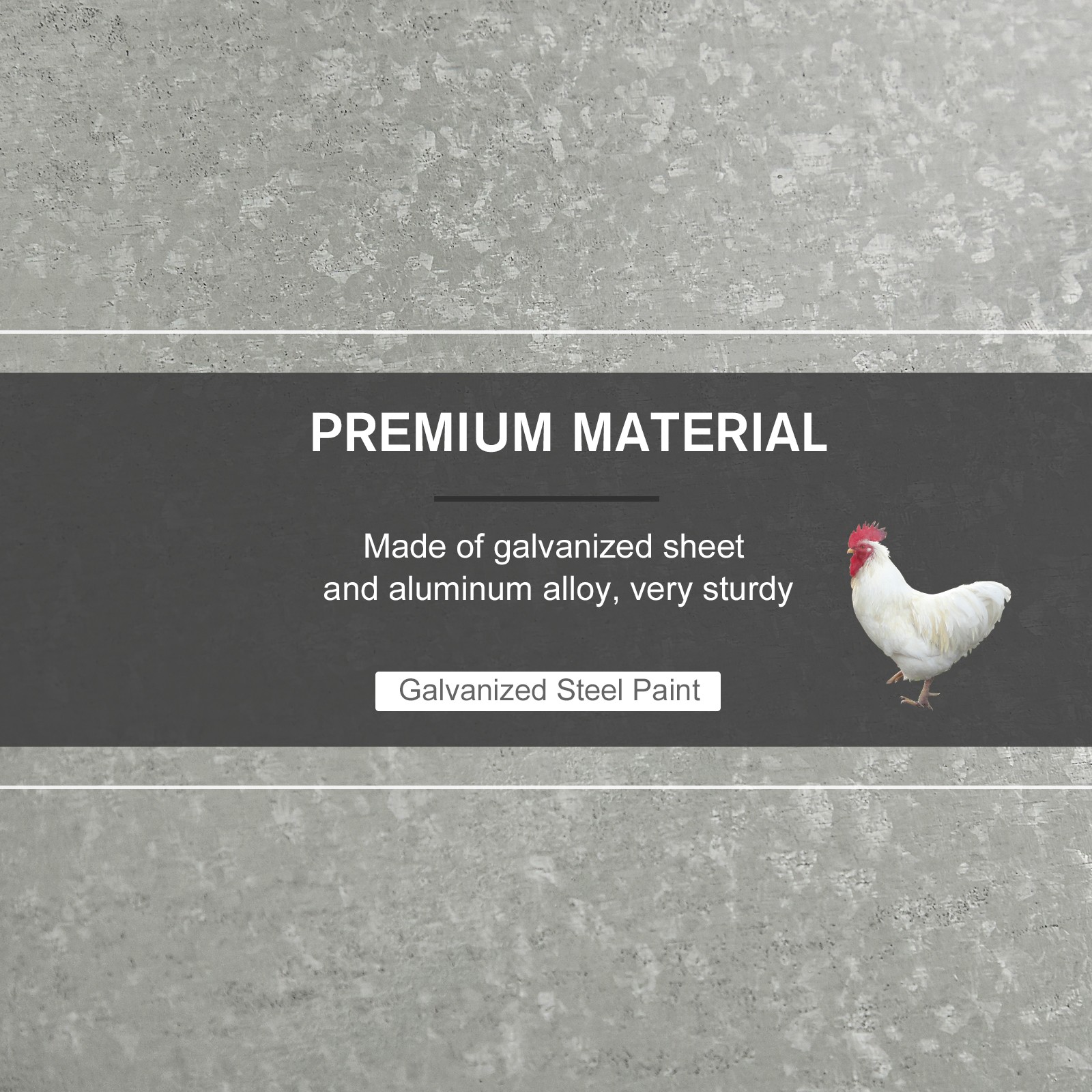 Automatic Chicken Feeder Galvanized Steel Poultry Feeders, 25 Lbs of Feeds