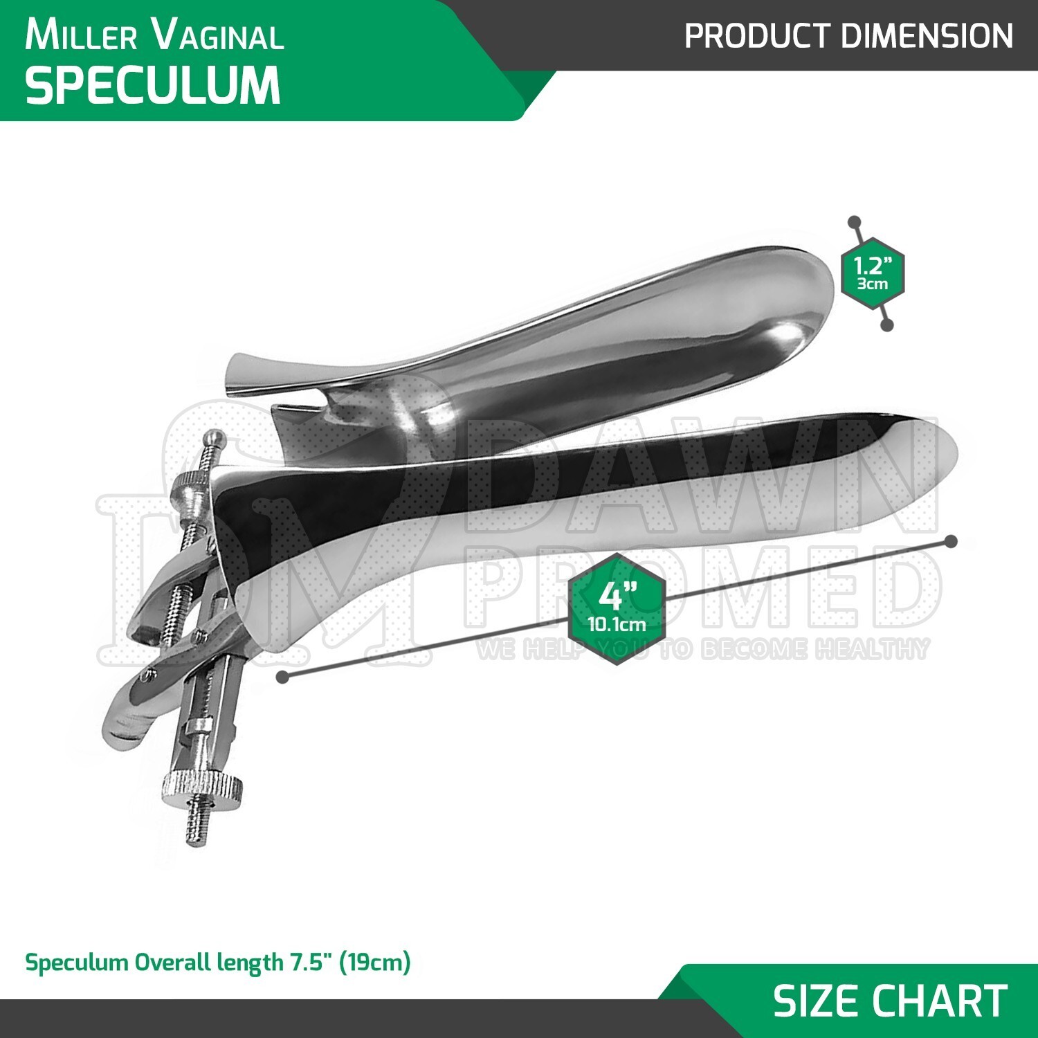 Miller Vaginal Speculum 7.5″ Surgical Obstetrics & Gynecology Inst German Grade