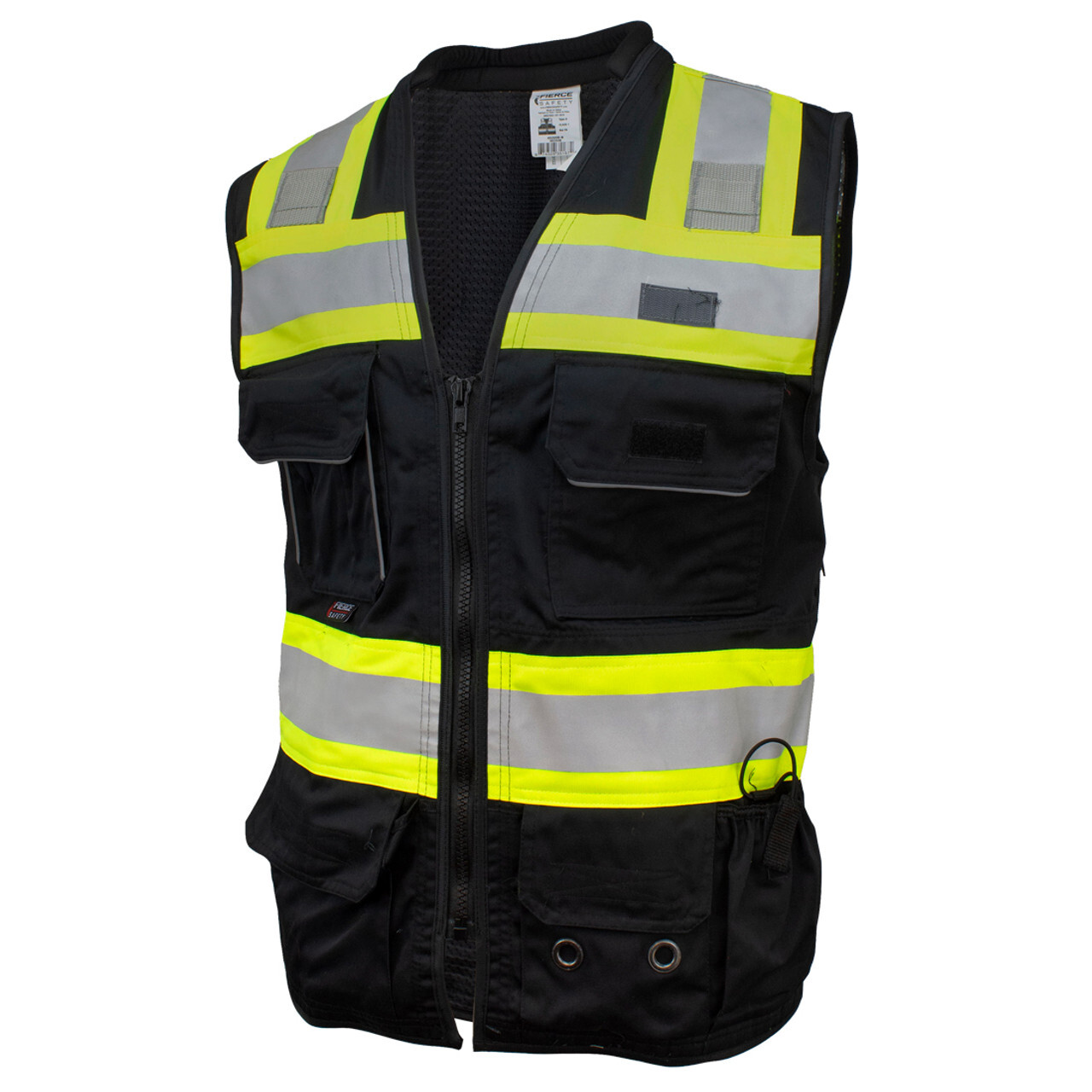 Fierce Safety SU500B Premium Surveyors Class 1 Black Vest with Tablet Pocket