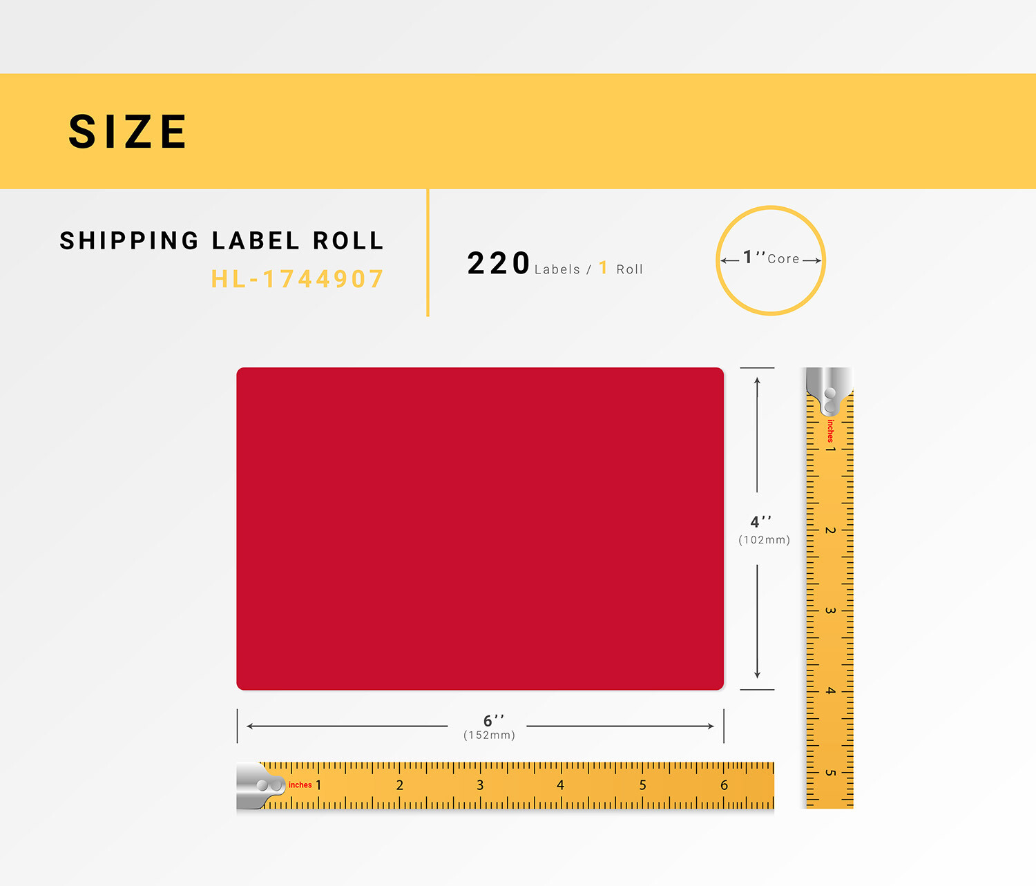 DYMO LW 1744907 RED 4XL 4×6 4″x6″ – TWENTY (20) Rolls Ship Labels – FREE SHIP