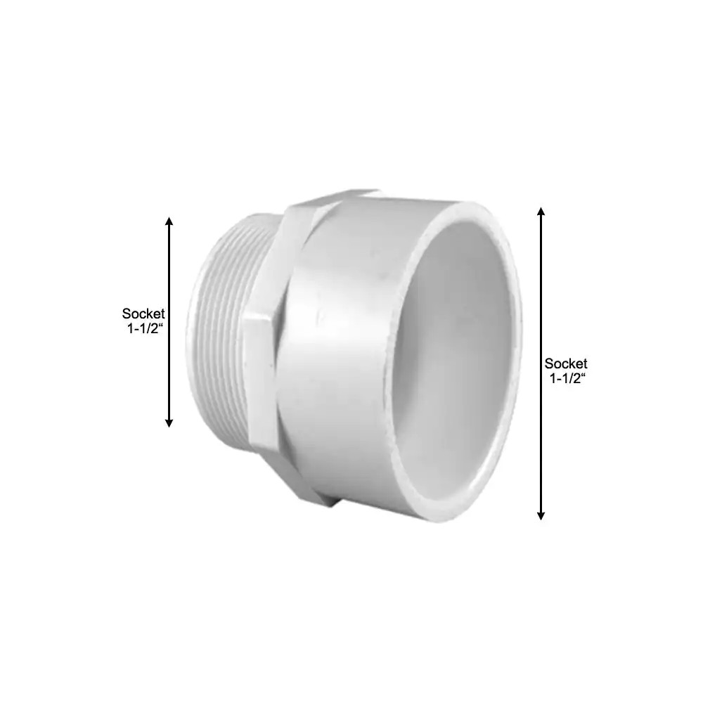 1-1/2 In. PVC Schedule 40 MPT X S Male Adapter