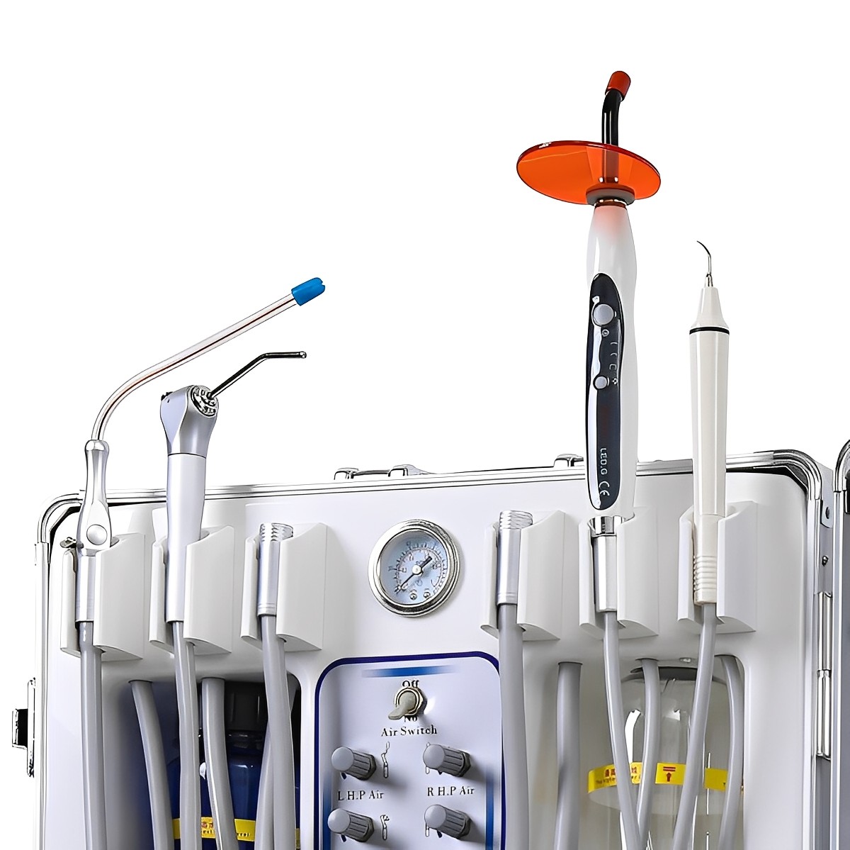 Portable Mobile Dental Delivery Unit System Cart with Air Compressor Suction 4H