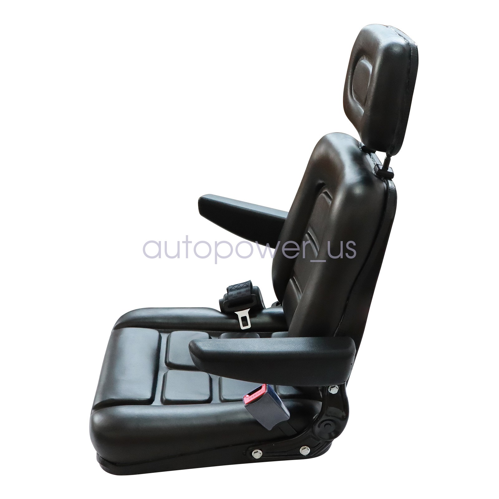Universal Forklift Tractor Excavator Seat With Headrest & Safety Belt & Armrest