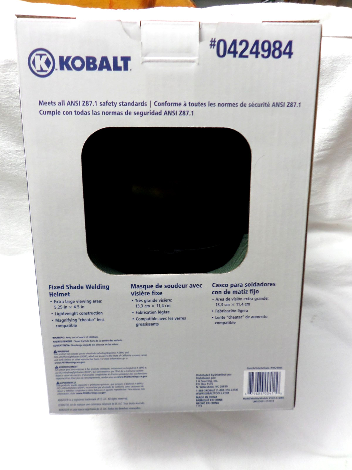 Kobalt #424984 Fixed Shade Welding Helmet – Black + 2 Extra Lenses + 2 sweat Ban