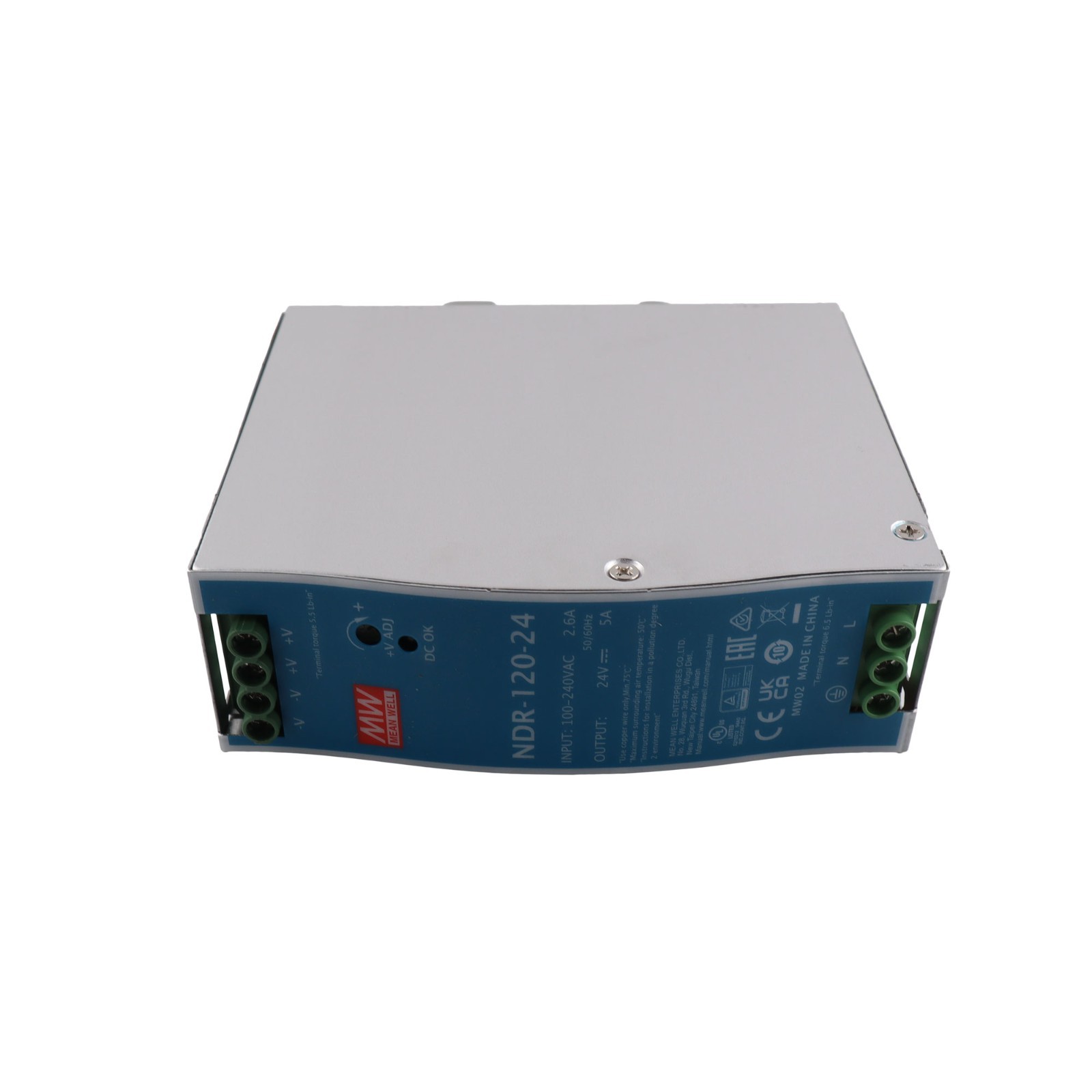 MEAN WELL NDR-120-24 DIN Rail Power Supply 24V 5A 120W Industrial PLC