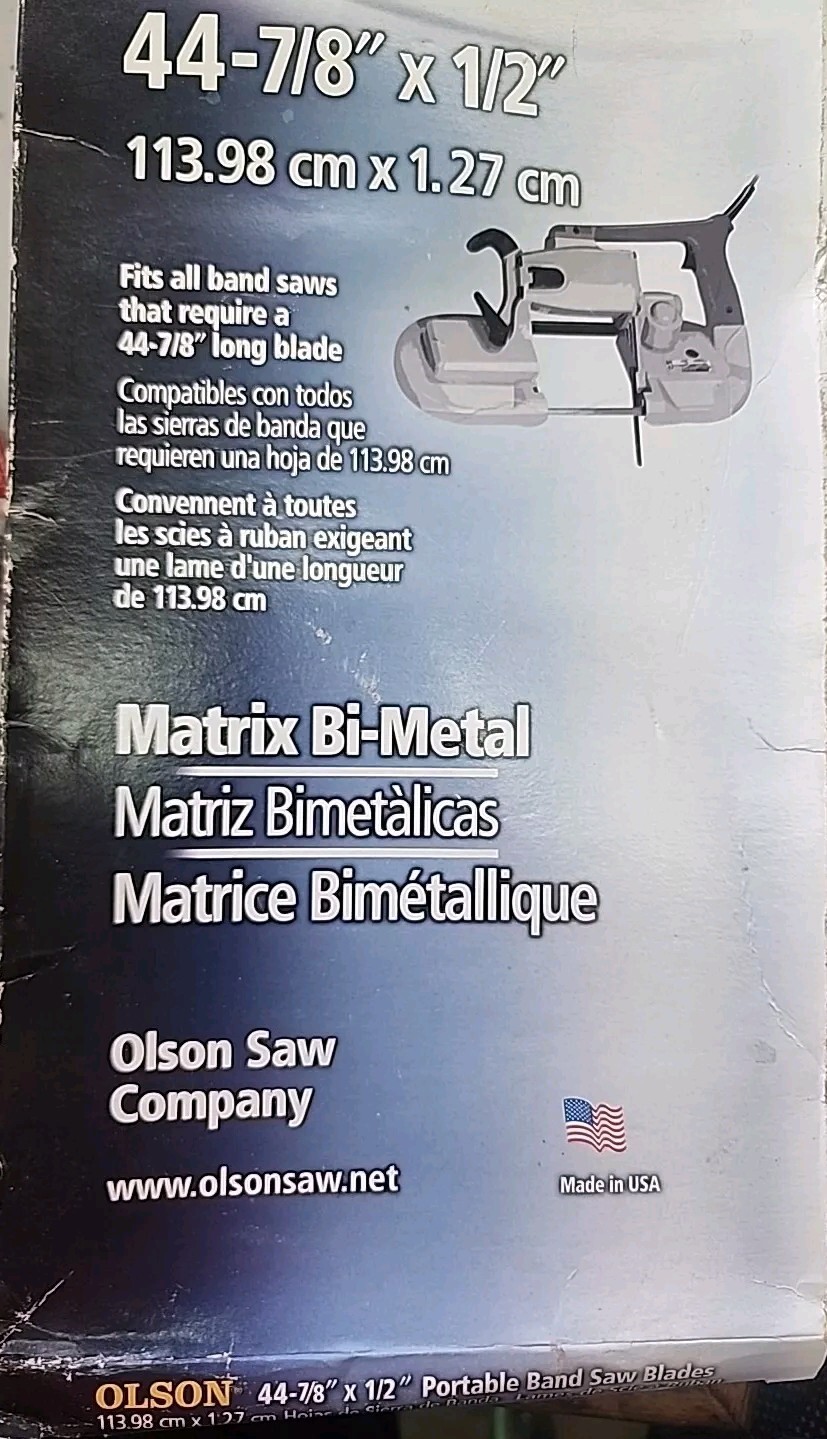 OLSON, 44-7/8″ x 1/2″ Matrix Bi-Metal 18TPI Portable Band Saw Blade #2061505