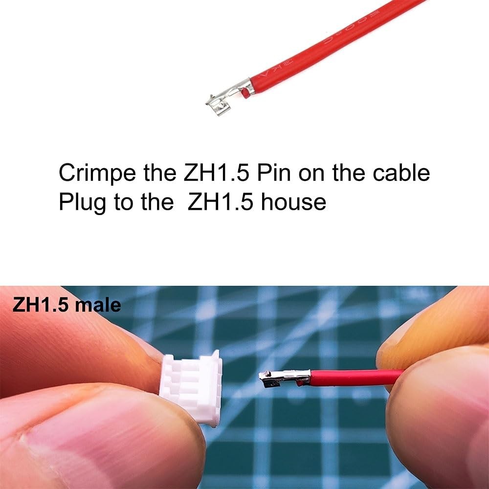 JST ZH 1.5mm Connector Crimp Terminal Housing Kit 2 3 4 5 6 7 8 9 10 Pin 200Pcs