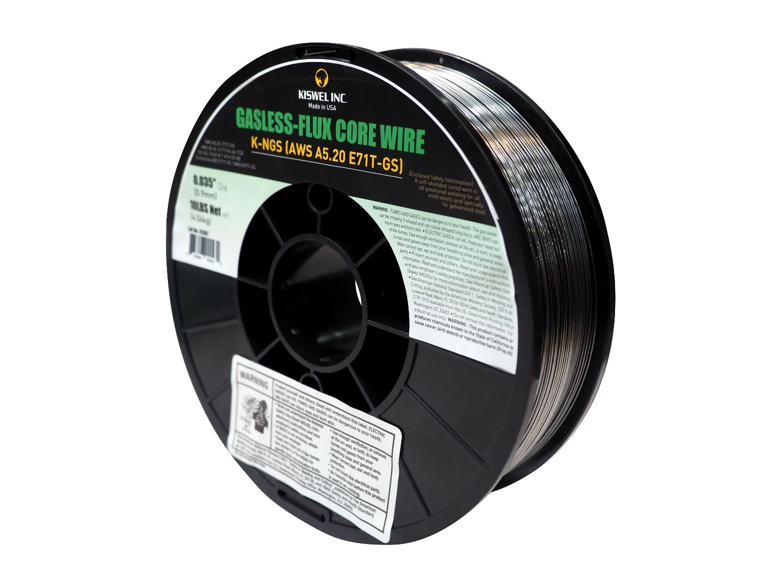 (Made in USA) Kiswel E71T-GS .035 in. Dia 10lb. Gasless-Flux Core Welding wire