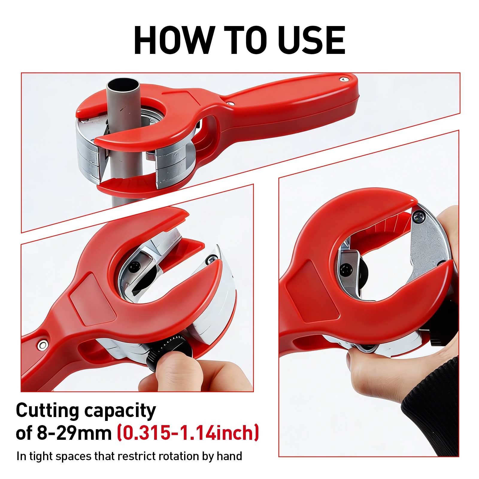 Ratcheting Tubing Pipe Cutter & Deburring Tool for Copper PVC HVAC Auto Repair