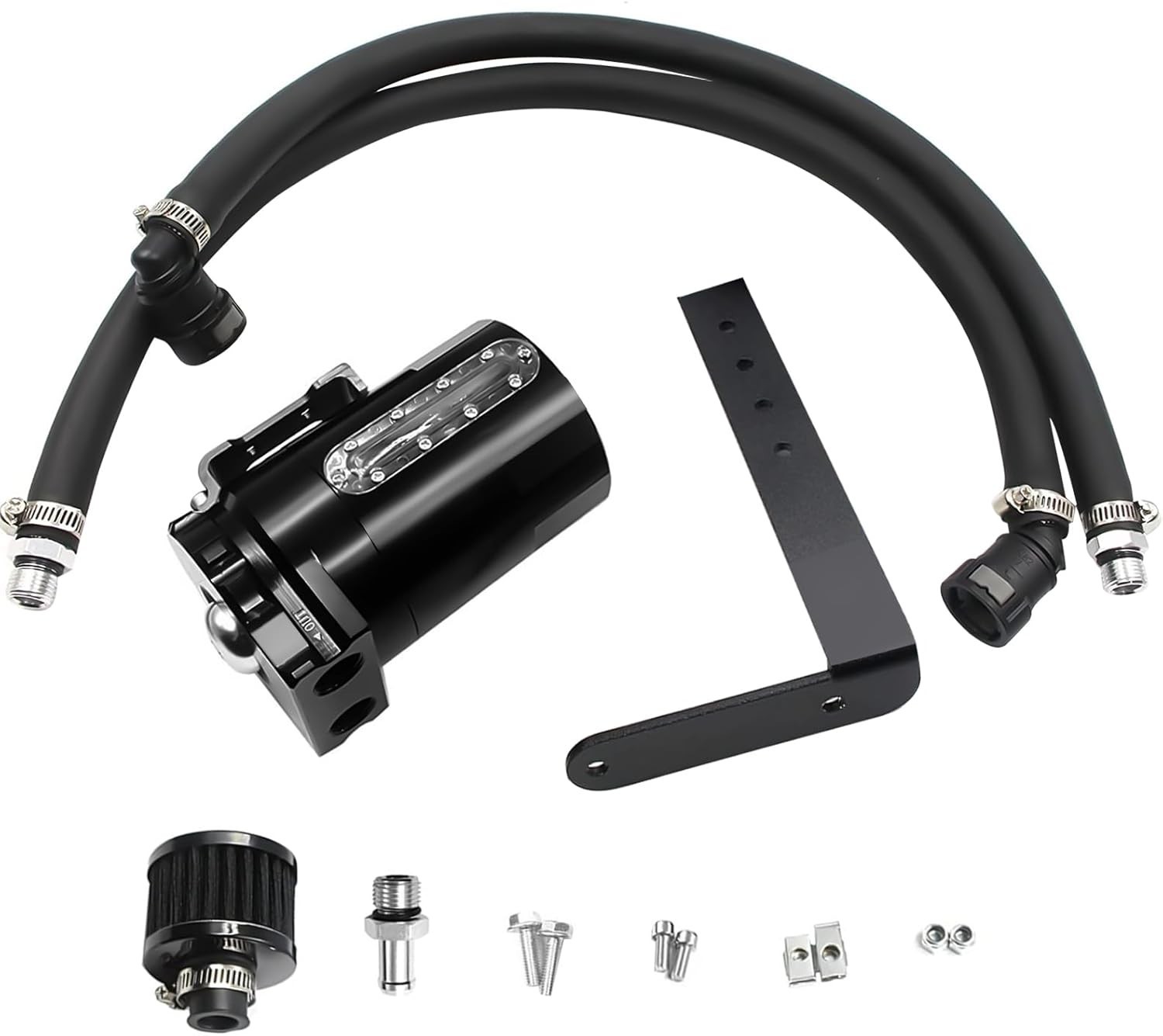 350ml Aluminum Oil Catch Can 2-Port Oil Separator Tank Compatible with Ford F…