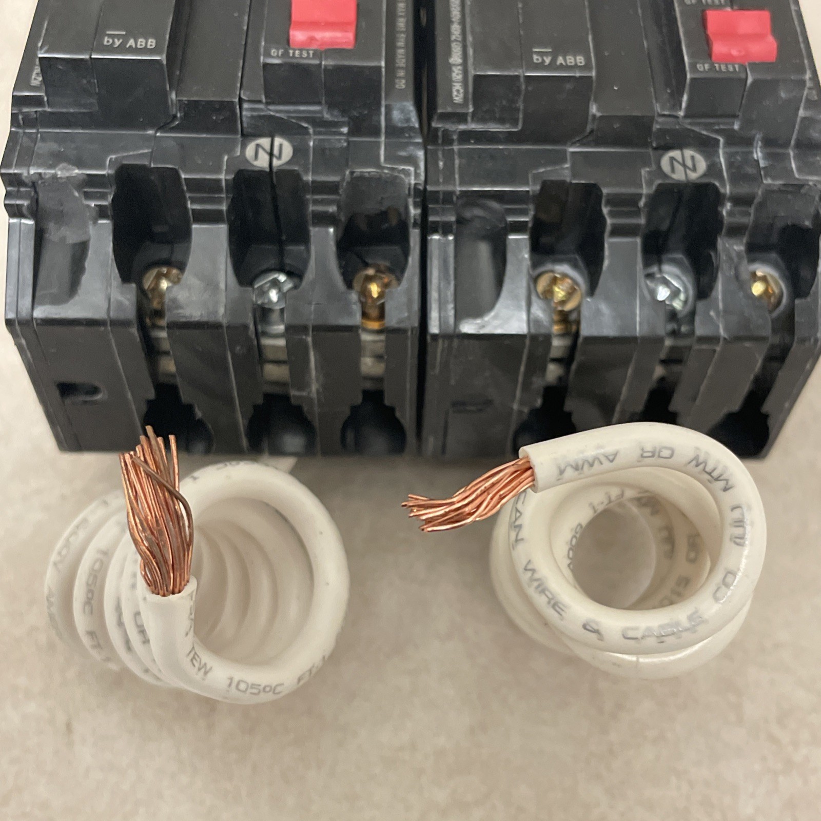 (2) GE Ground Fault Circuit Breaker THQL2150GFT2P 50A Double Pole 120/240 VAC