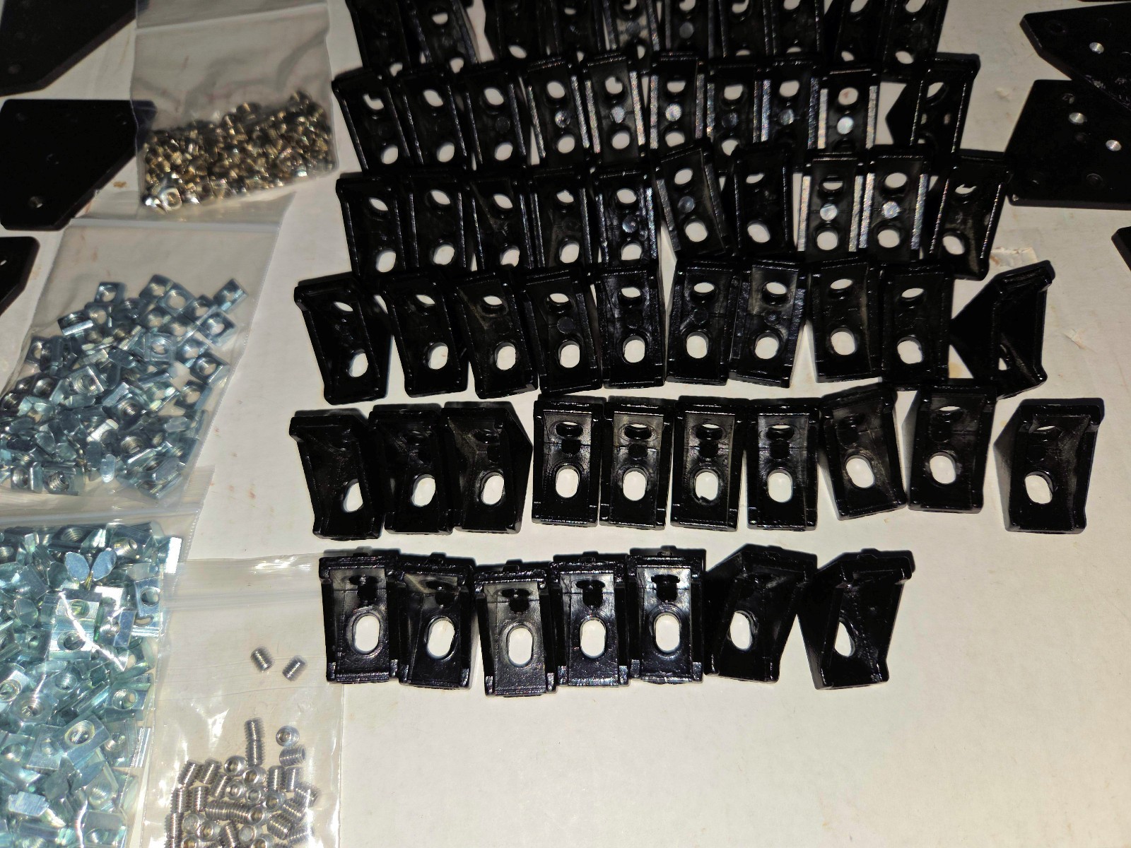 Large Lot Aluminum Extrusion, Angle Brackets, Bolts, T-Nuts, etc