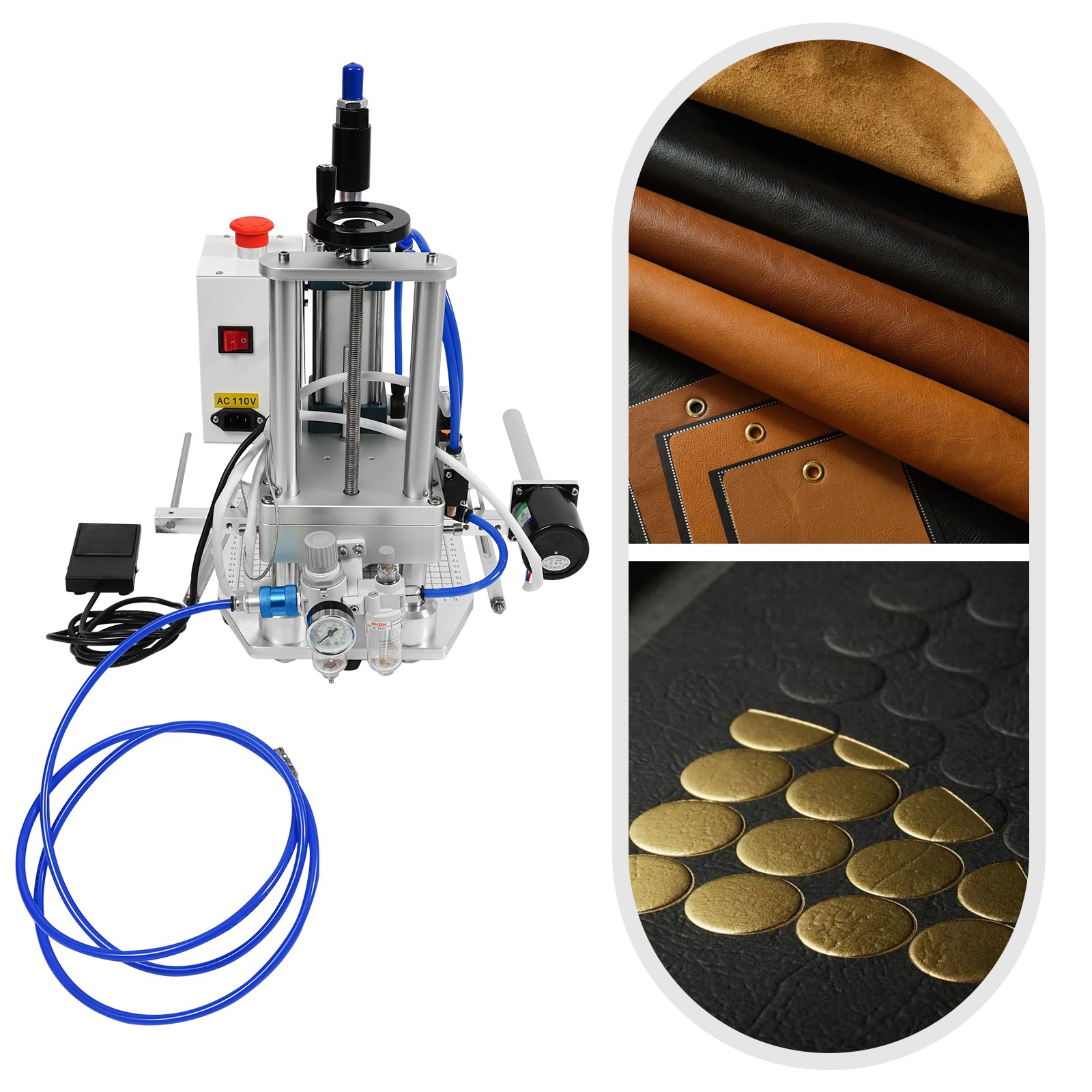 Pneumatic Hot Foil Stamping Machine PVC Leather Pu Paper Digital Emboss Machine