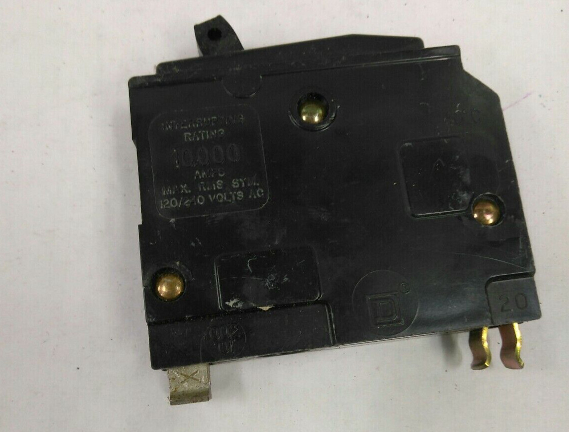 Square D /BREAKER QO120/ 1Pole /20A/ 120-240VA /10KA PLUG-IN NEW STY/USE(49C3UP
