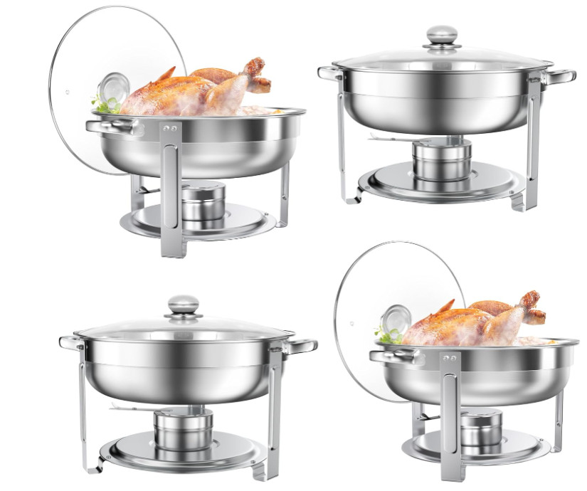 Calentador buffet 6QT acero inoxidable, set 4 piezas para eventos, reuniones, ba