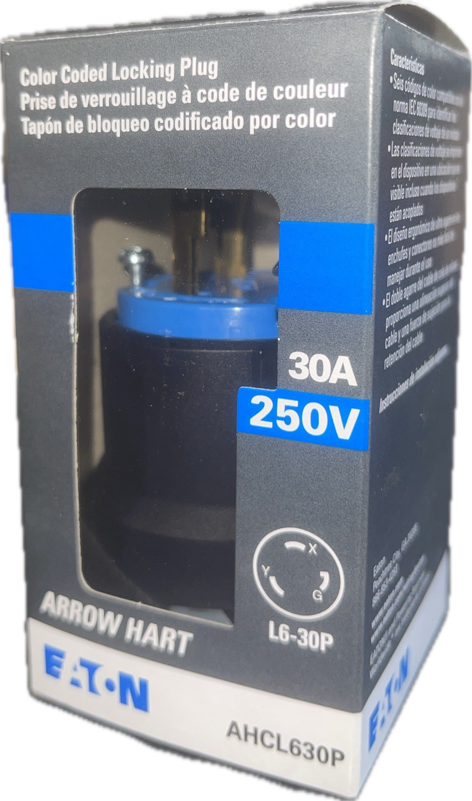 Eaton AHCL630P Blue Black L6-30P 30A 250V Locking Plug Industrial 6 Pack – New