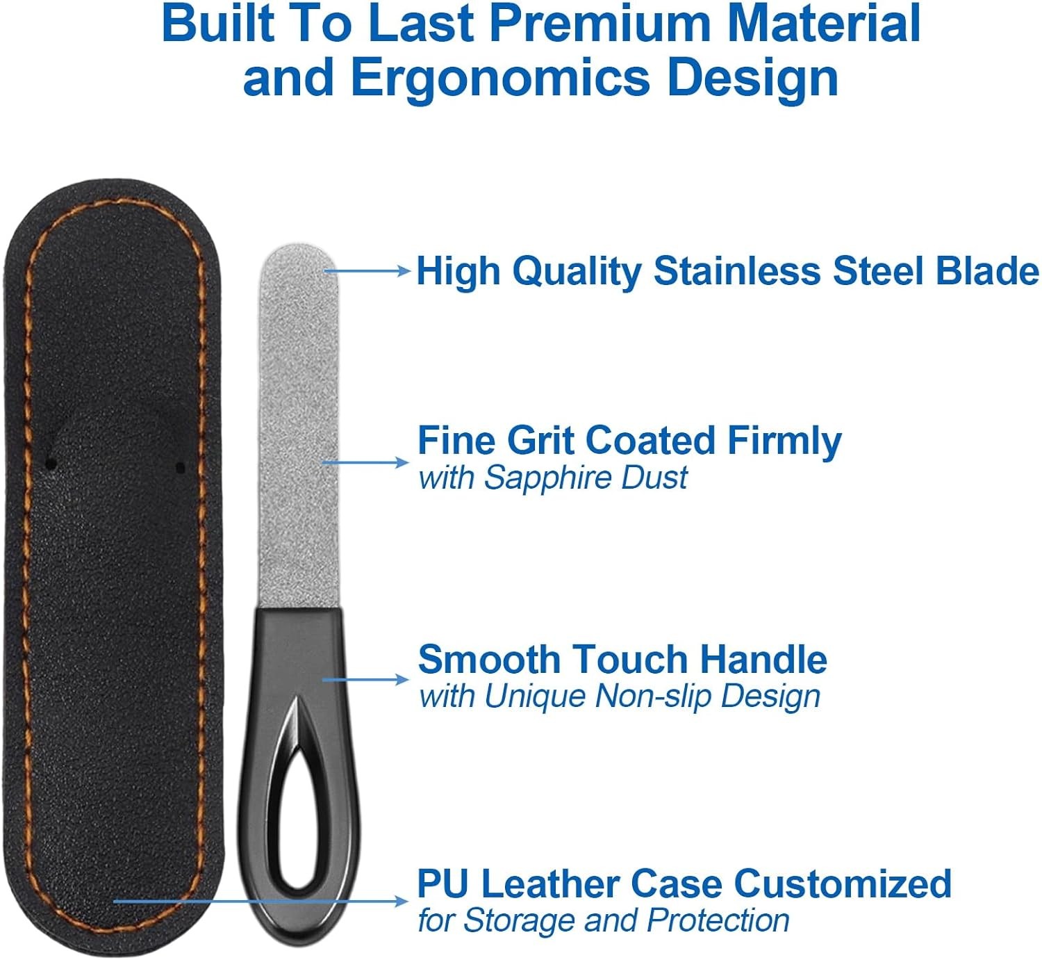 Metal 2 Pack 3.6IN Gunmetal Files with PU Cases, Gray/Black Cases