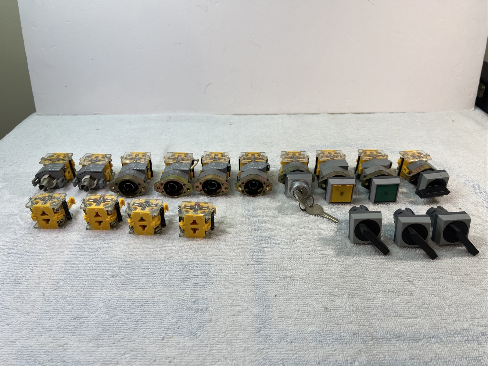 Mixed Lot EAO series 704 luminated Pushbuttons, Contact Blocks