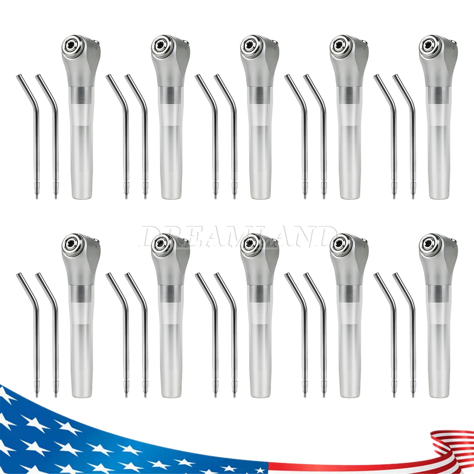 1-20*Dental Air Water Spray Triple Syringe 3 Way Handpiece w/ Nozzles Tips Tubes