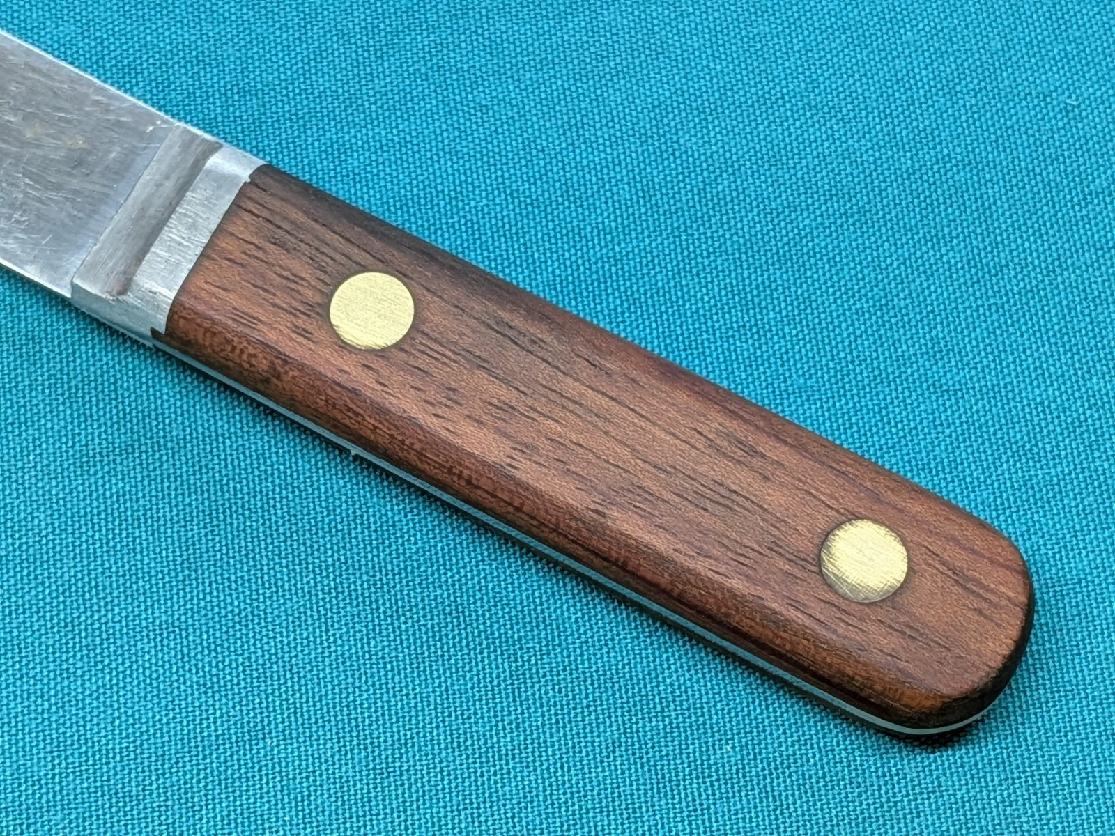 Vintage KERR MFG. Co. Dental Plaster Spatula? Stainless Steel w/ Hardwood Scales