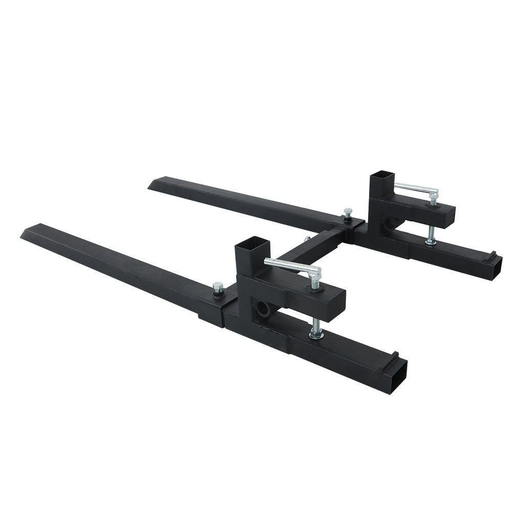 Tractor Bucket Clamp On Pallet Forks 60″ 2000lbs With Adjustable Stabilizer Bar