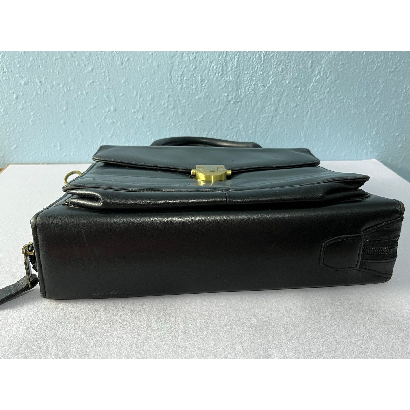 VTG Franklin Quest Black Leather Planner Binder 9.5”x11.5” Office Academia