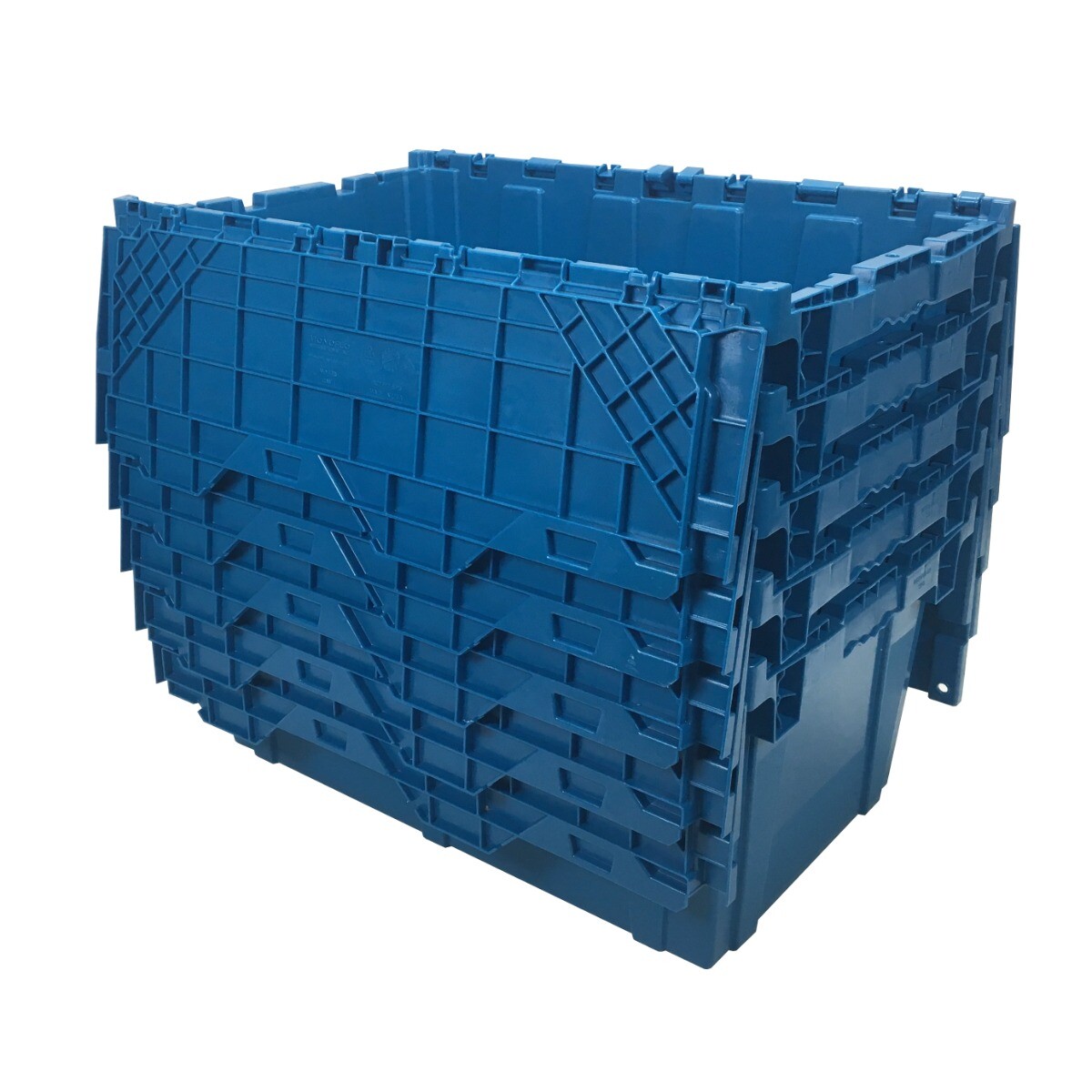 UBMOVE Storage and Packing Plastic Tote Crate Attached Lid Flip Top, 27″x16.9″x1
