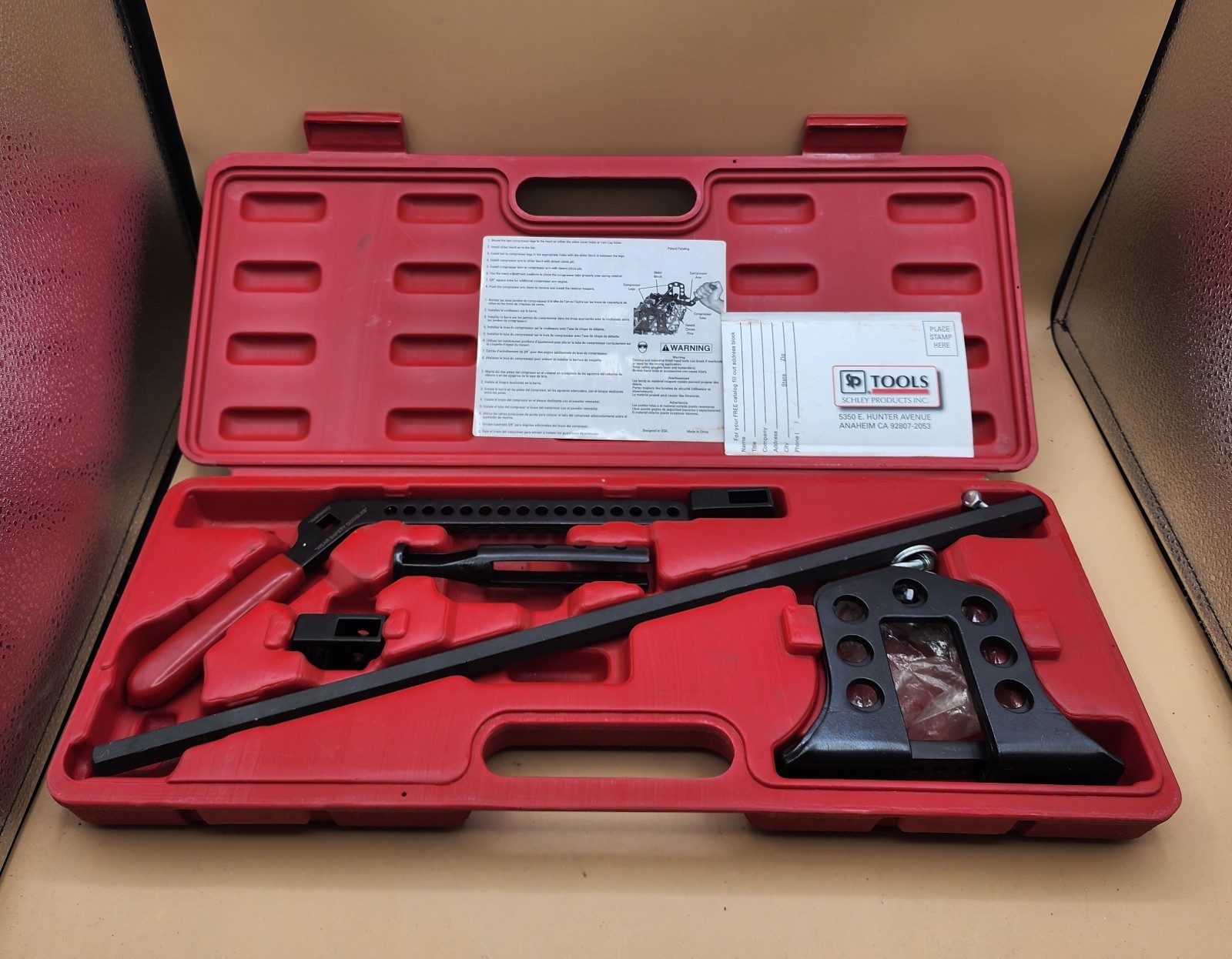 SCHLEY PRODUCTS INC. UNIVERSAL OHC VALVE SPRING COMPRESSEUR MODEL 91400B