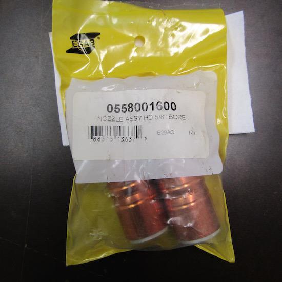 LOT OF 2 ESAB 0558001600 NOZZLE ASSY HD 5/8″ BORE
