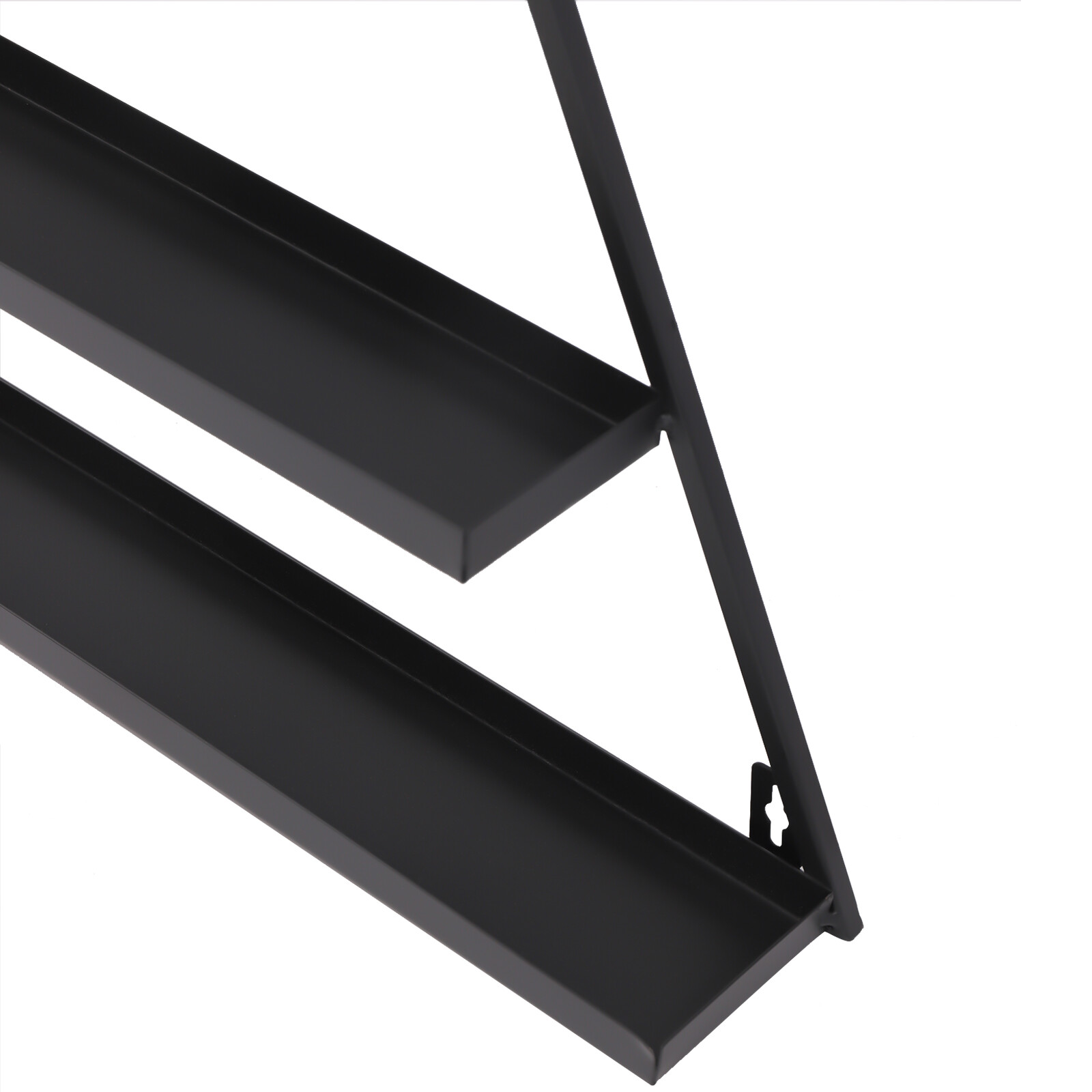 5 Tiers Metal Triangle Nail Polish Display Racks Black Wall-Mounting Shelf Kit