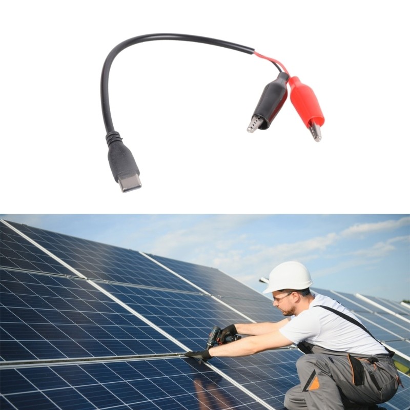 5PCS Practical Type C to Alligator Clip Connection Line Power Output Cable