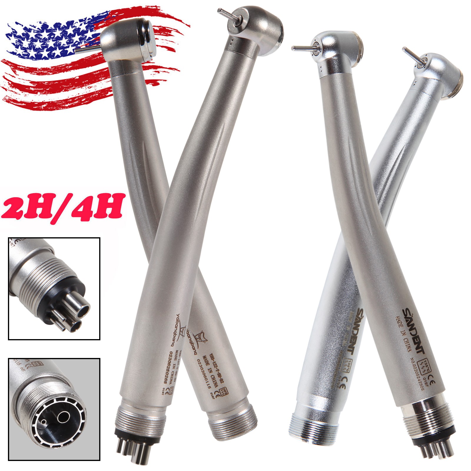 NSK Style Dental High Speed Handpiece (LED E-generator) Push Button Type 2/4Hole