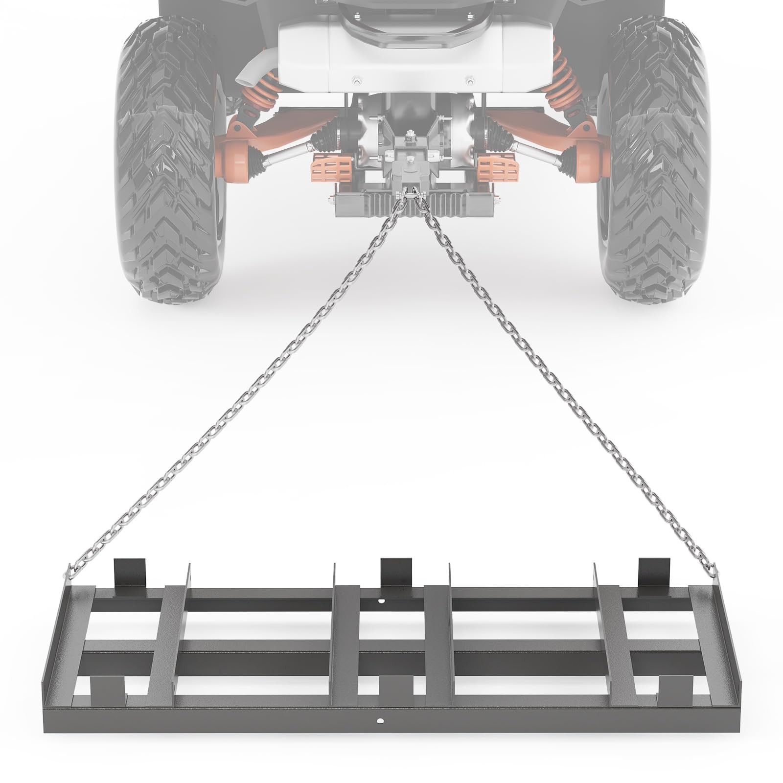 4/6/8 FT Drag Harrow Driveway Grader Tow Behind Rake Land Leveler with 6FT Chain
