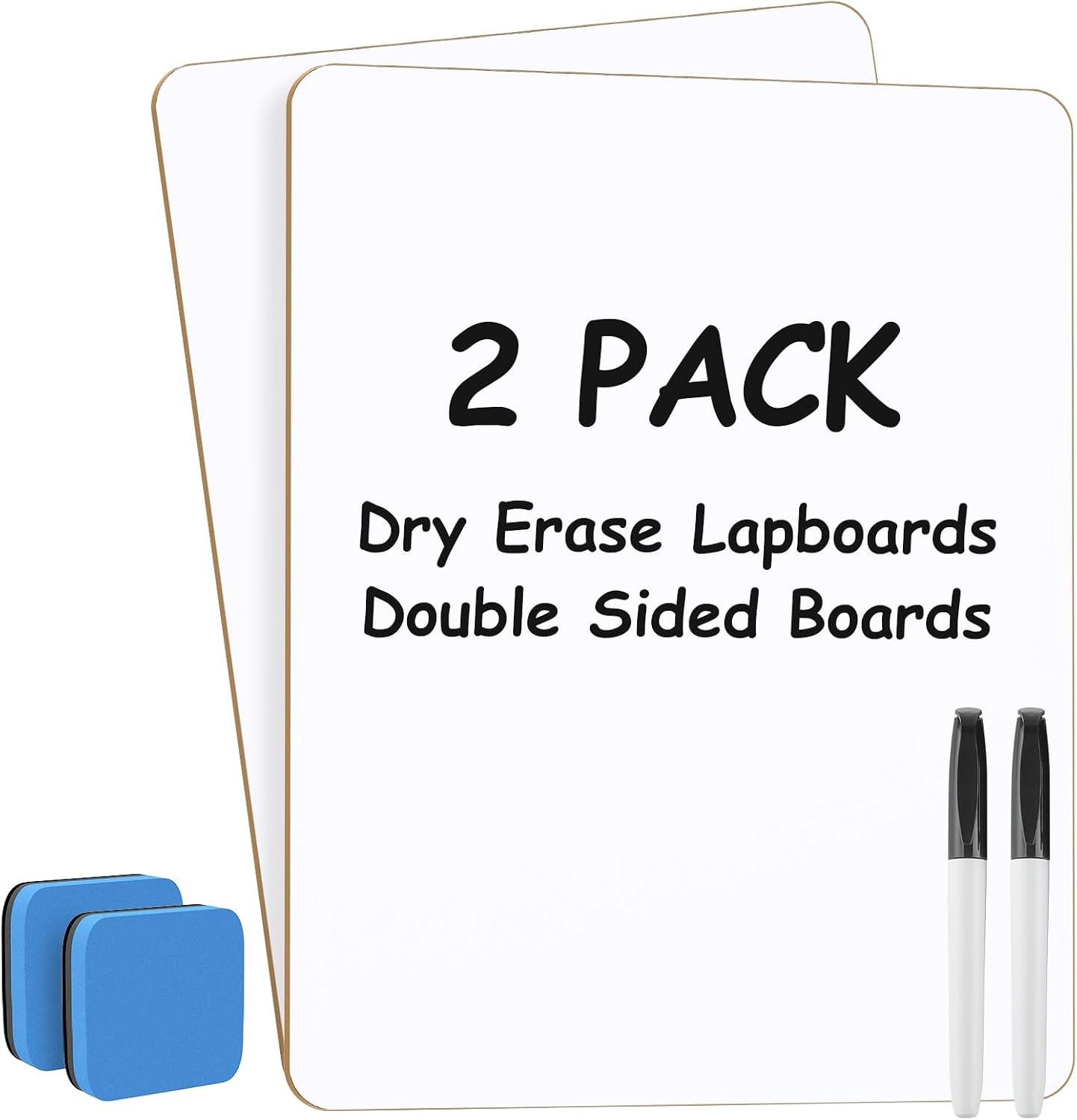 Double Sided Dry Erase Board, 9” x 12” Small White Board, 2 Pack | Reusable